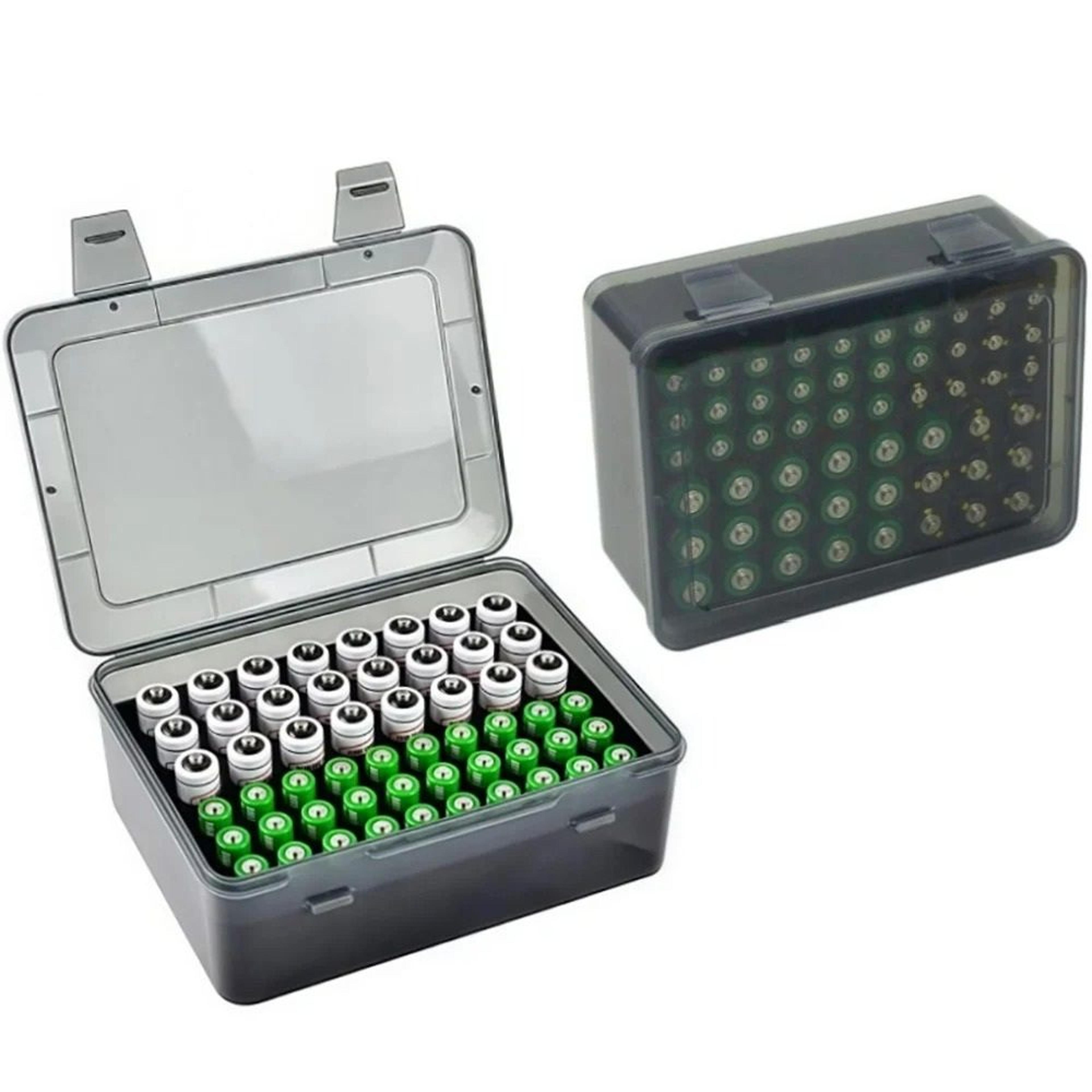 54-slot aa & aaa battery organizer storage case with adjustable compartments