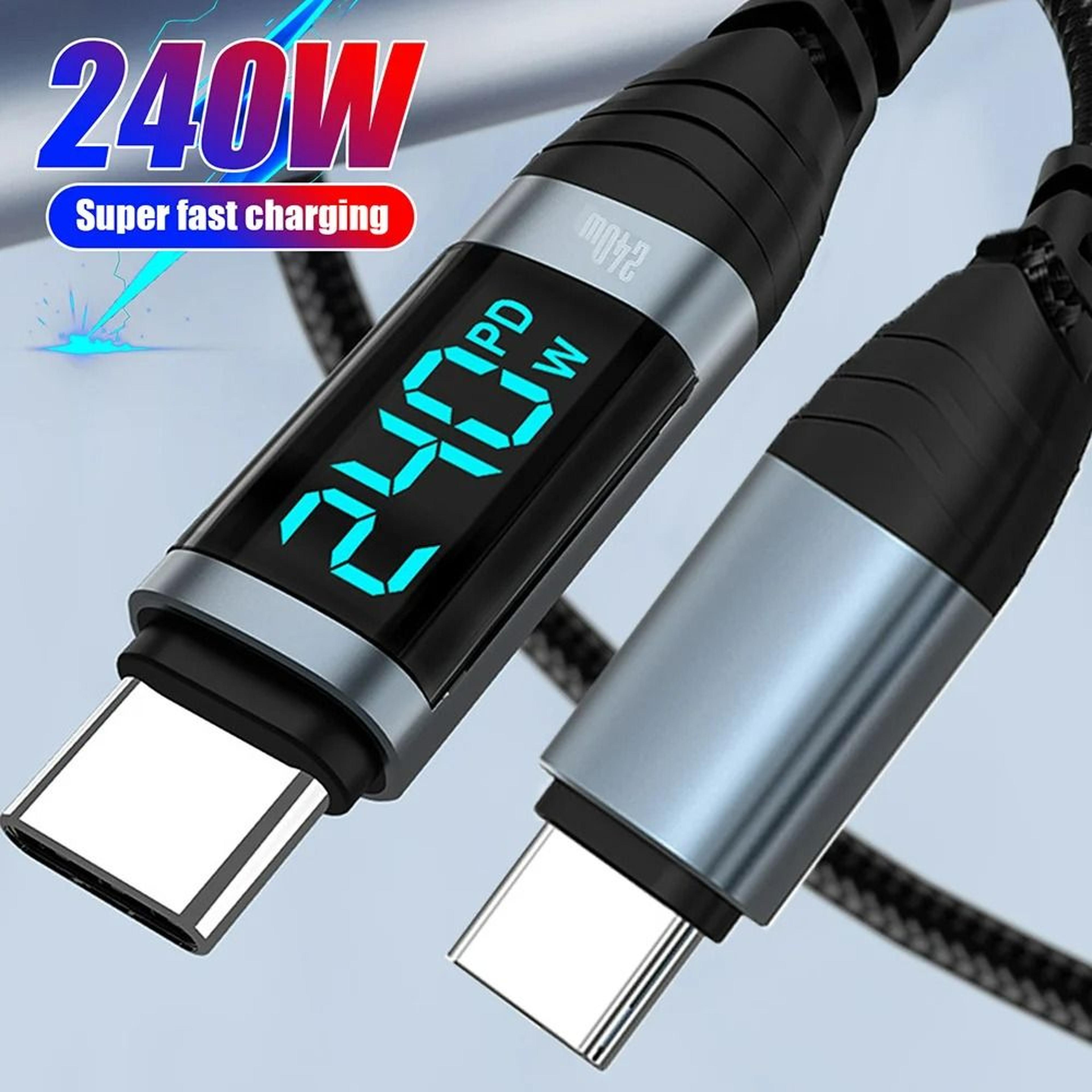 240w digital display usb c fast charging cable ultra high speed type c data cord