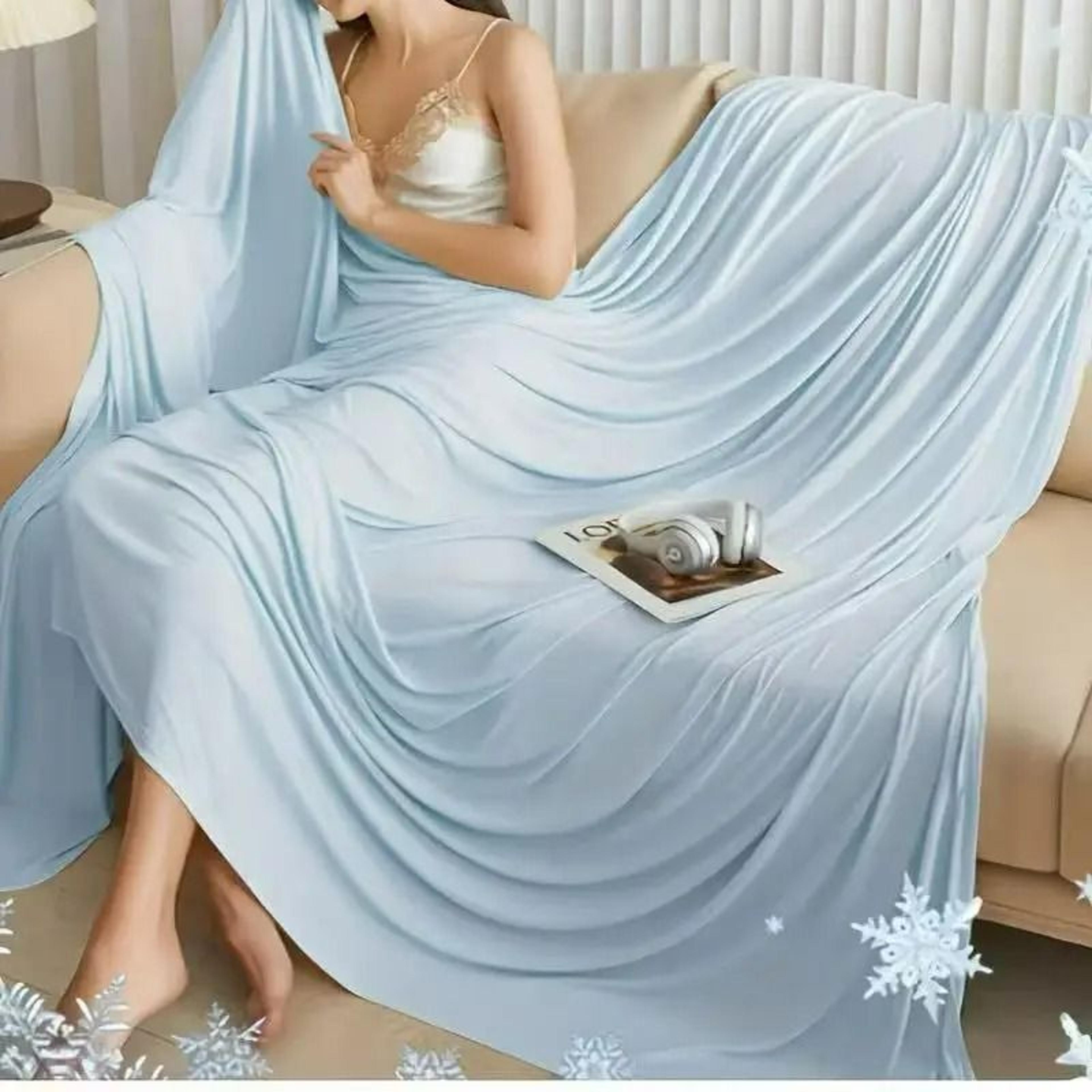 summer ice silk cooling bed blanket lightweight breathable air conditioning quilt