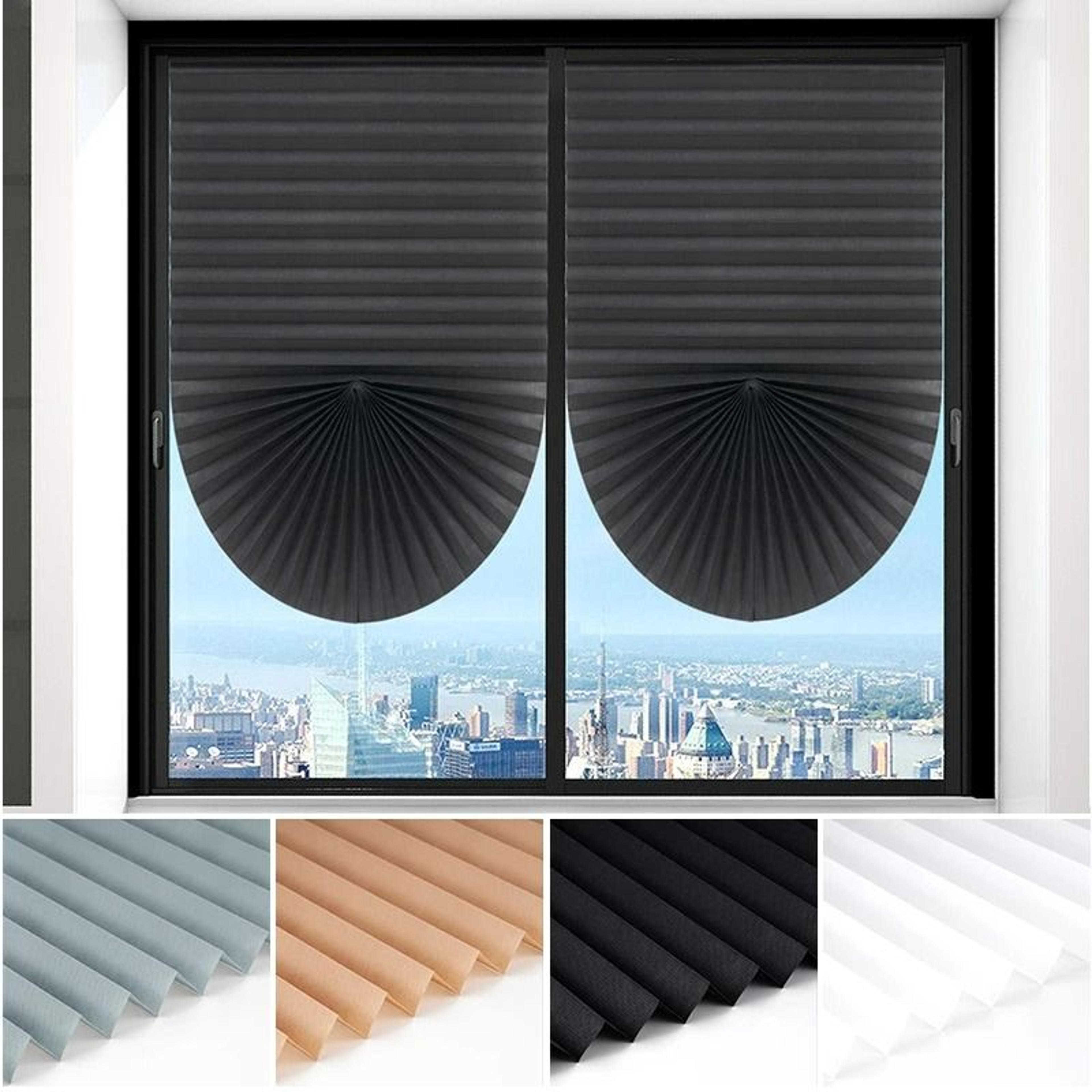 adhesive non-woven pleated window shades blackout blind curtain