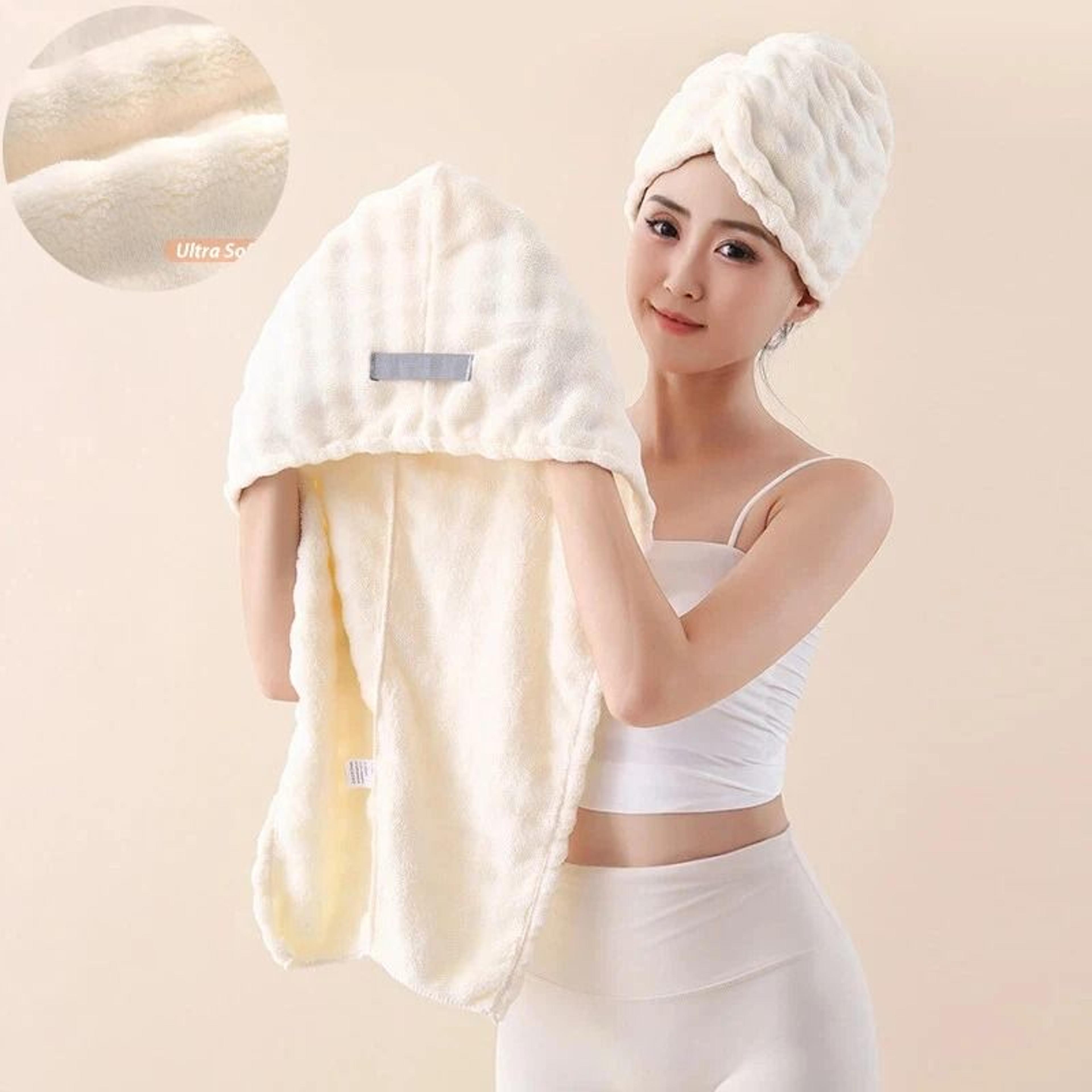 super absorbent microfiber quick dry hair towel wrap