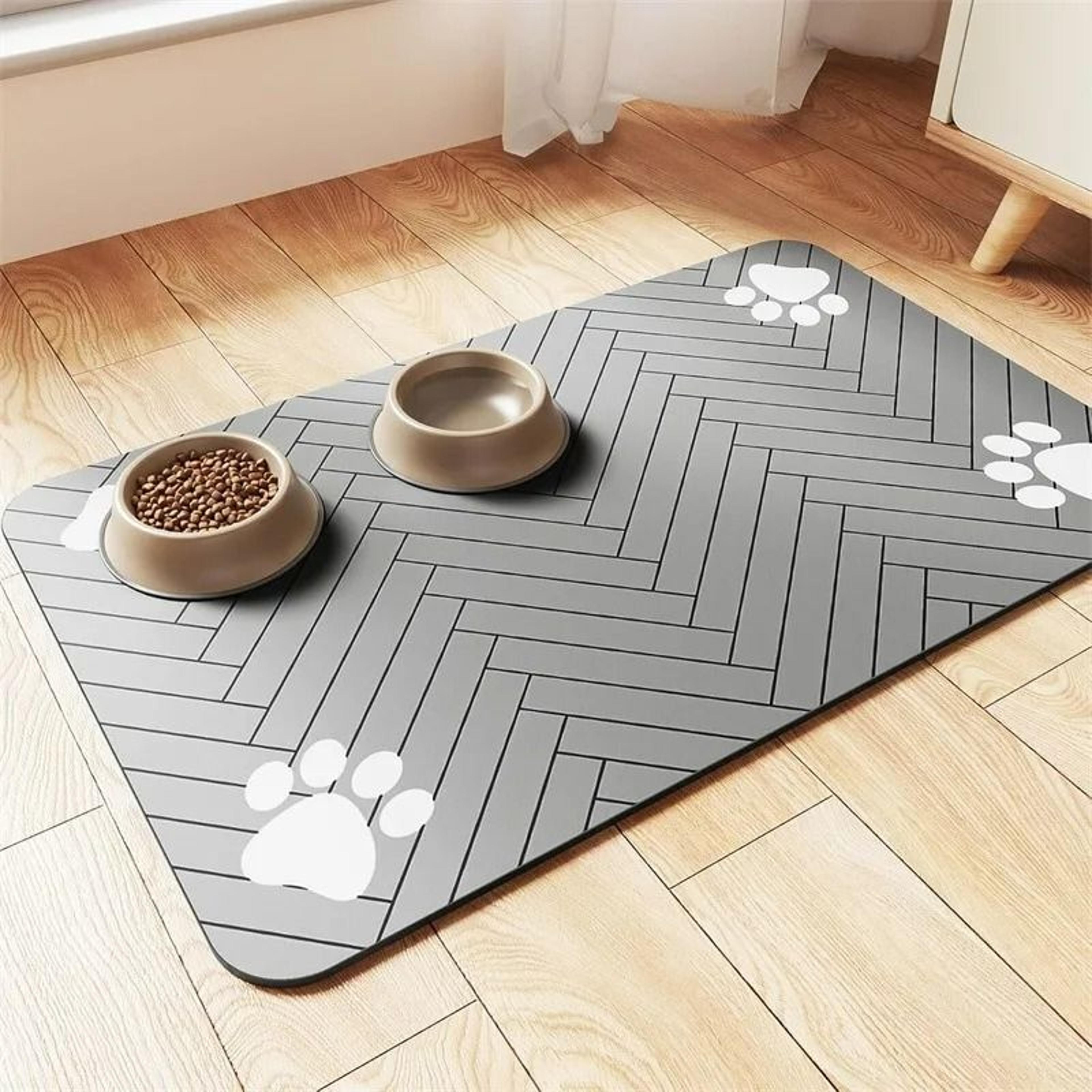 absorbent quick dry pet feeding placemat with non-slip rubber backing