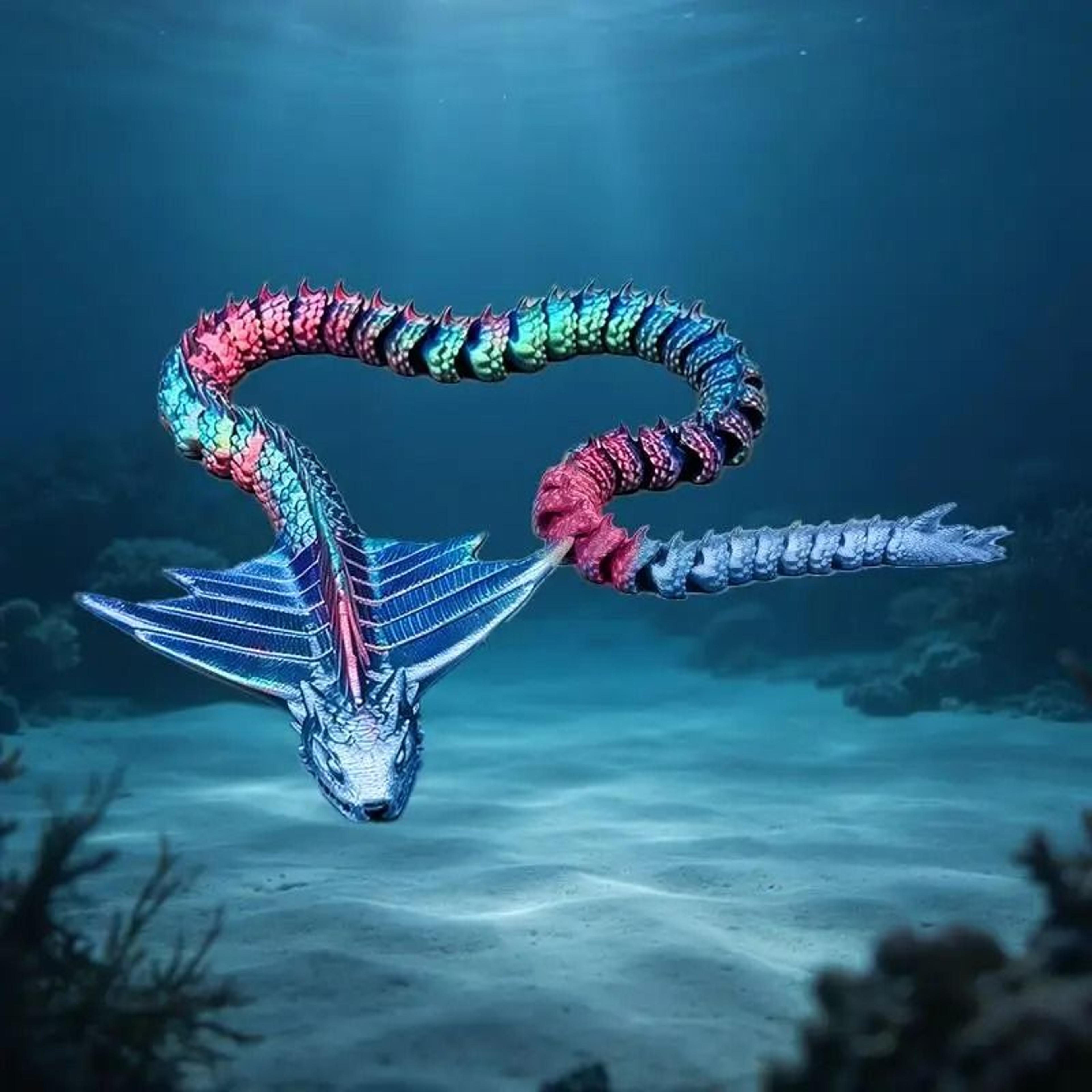 3d printed articulated serpent dragon snake figurine