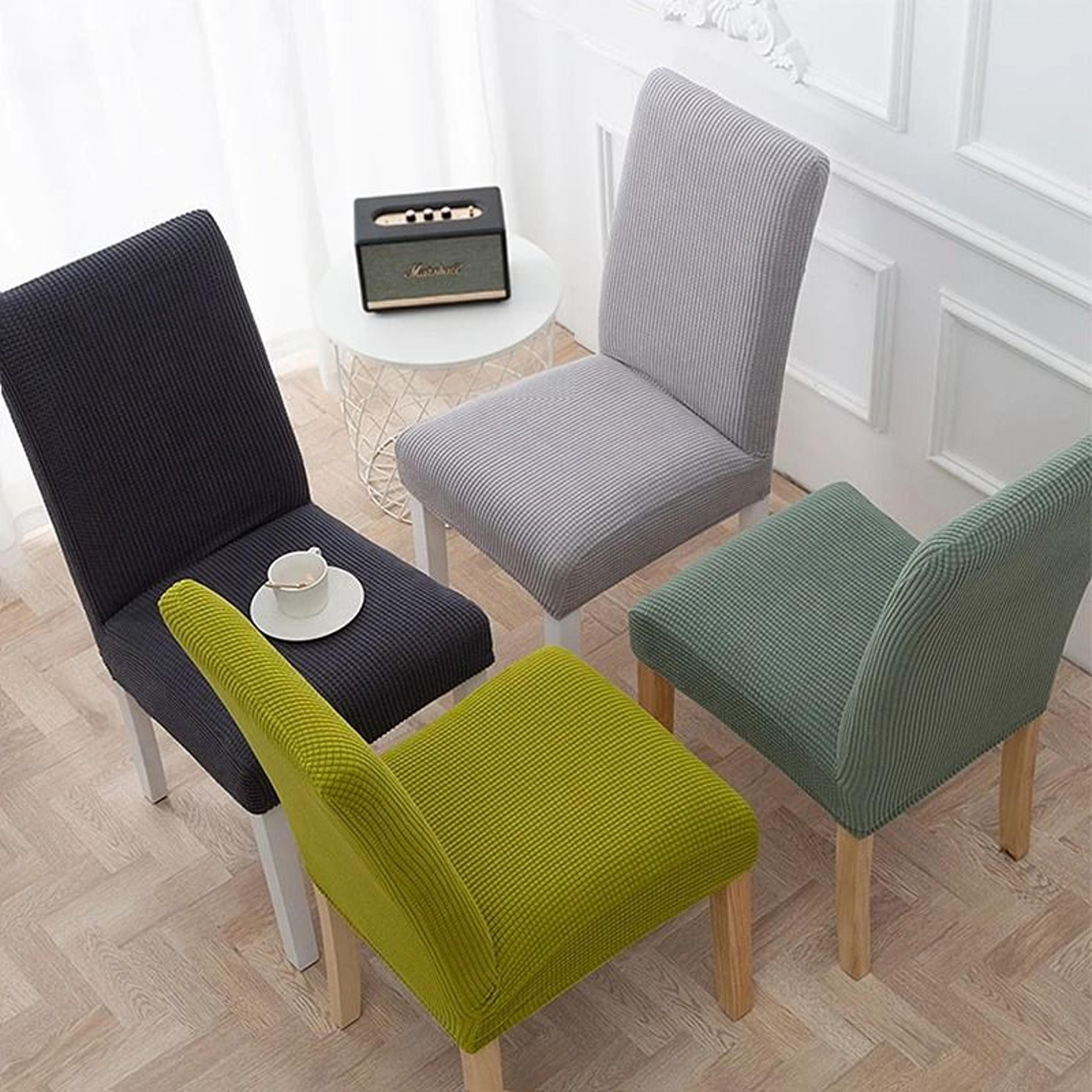 jacquard fabric stretch dining chair seat cover