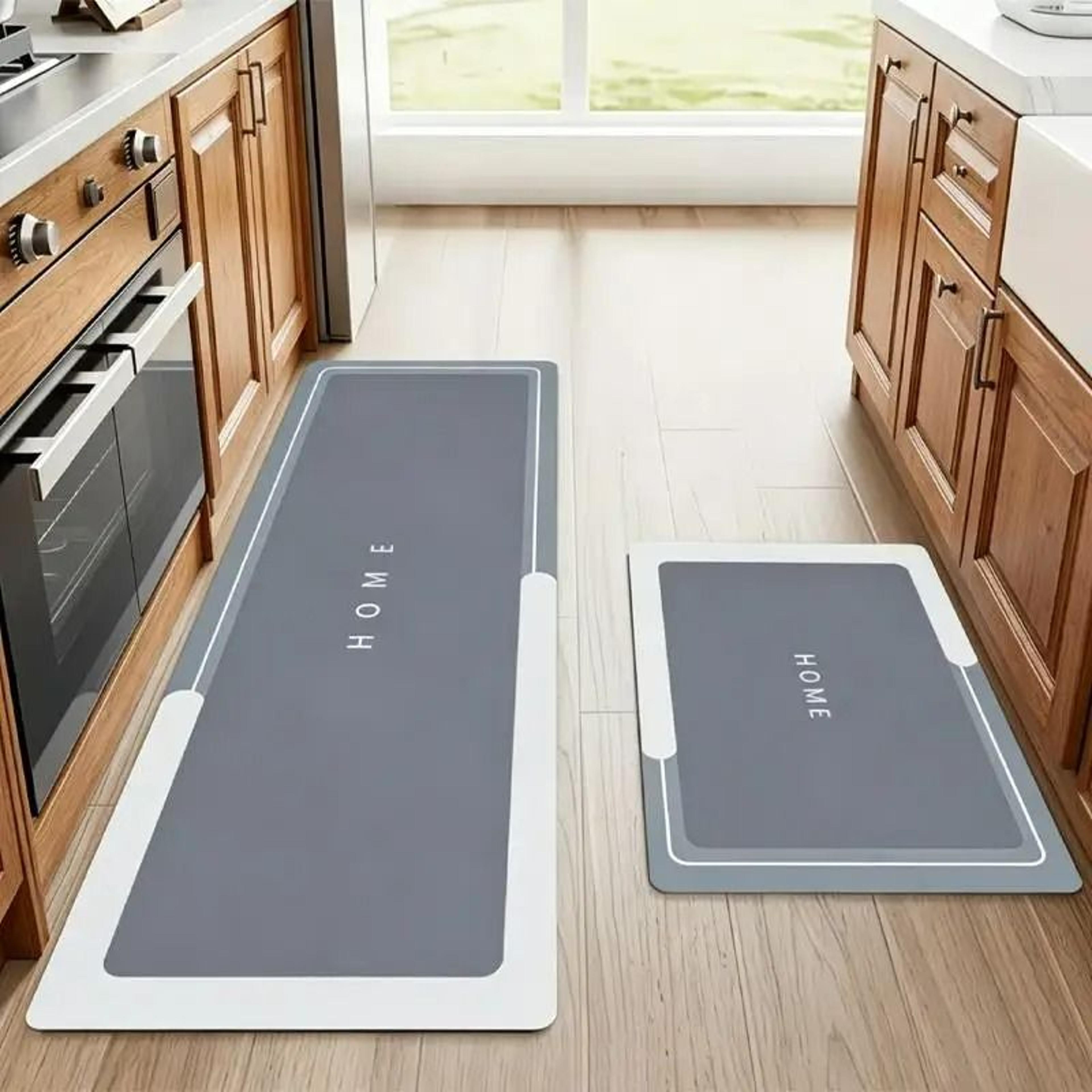 2pcs set diatomite absorbent non-slip quick-dry bath and kitchen rugs