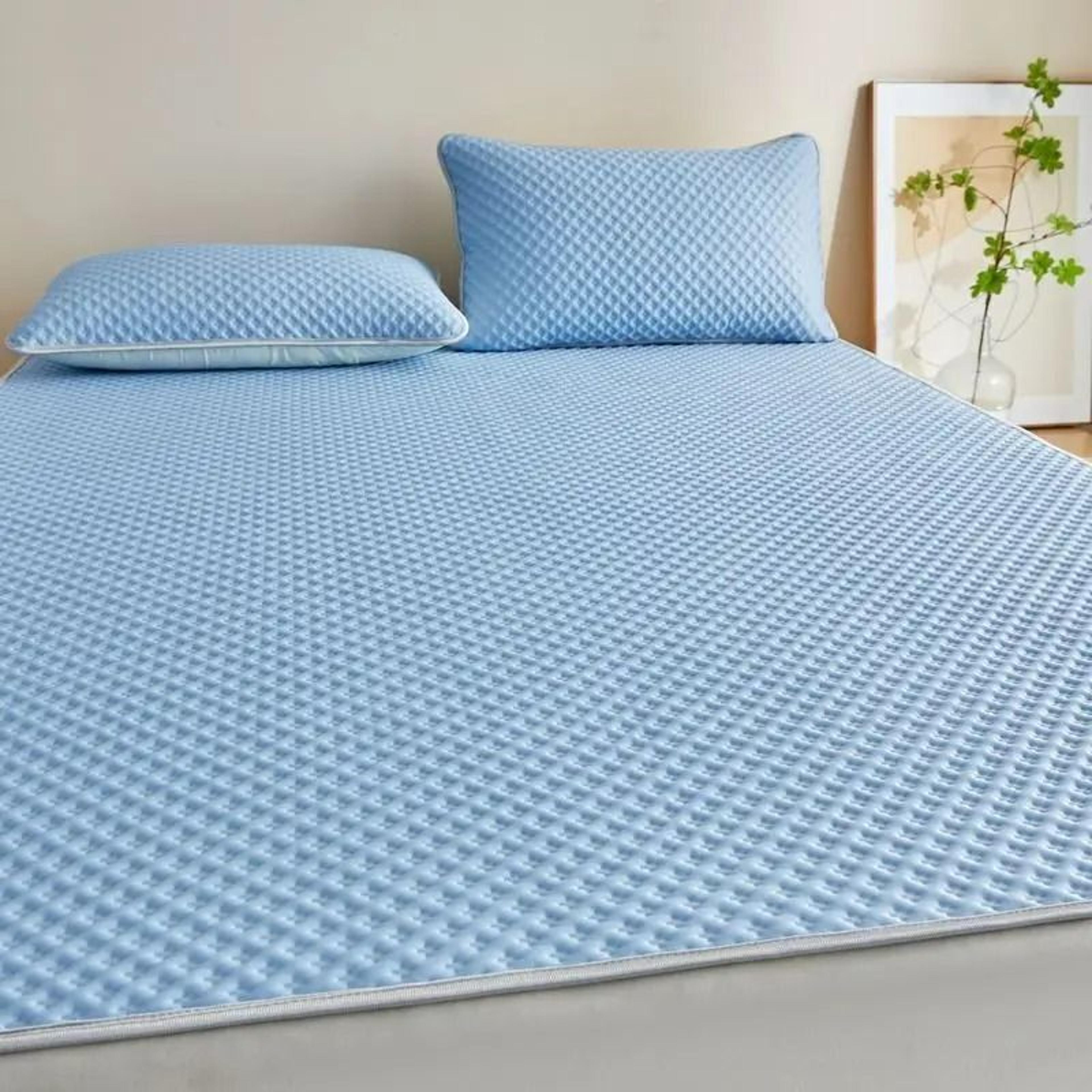 breathable cooling silky fiber summer mattress pad