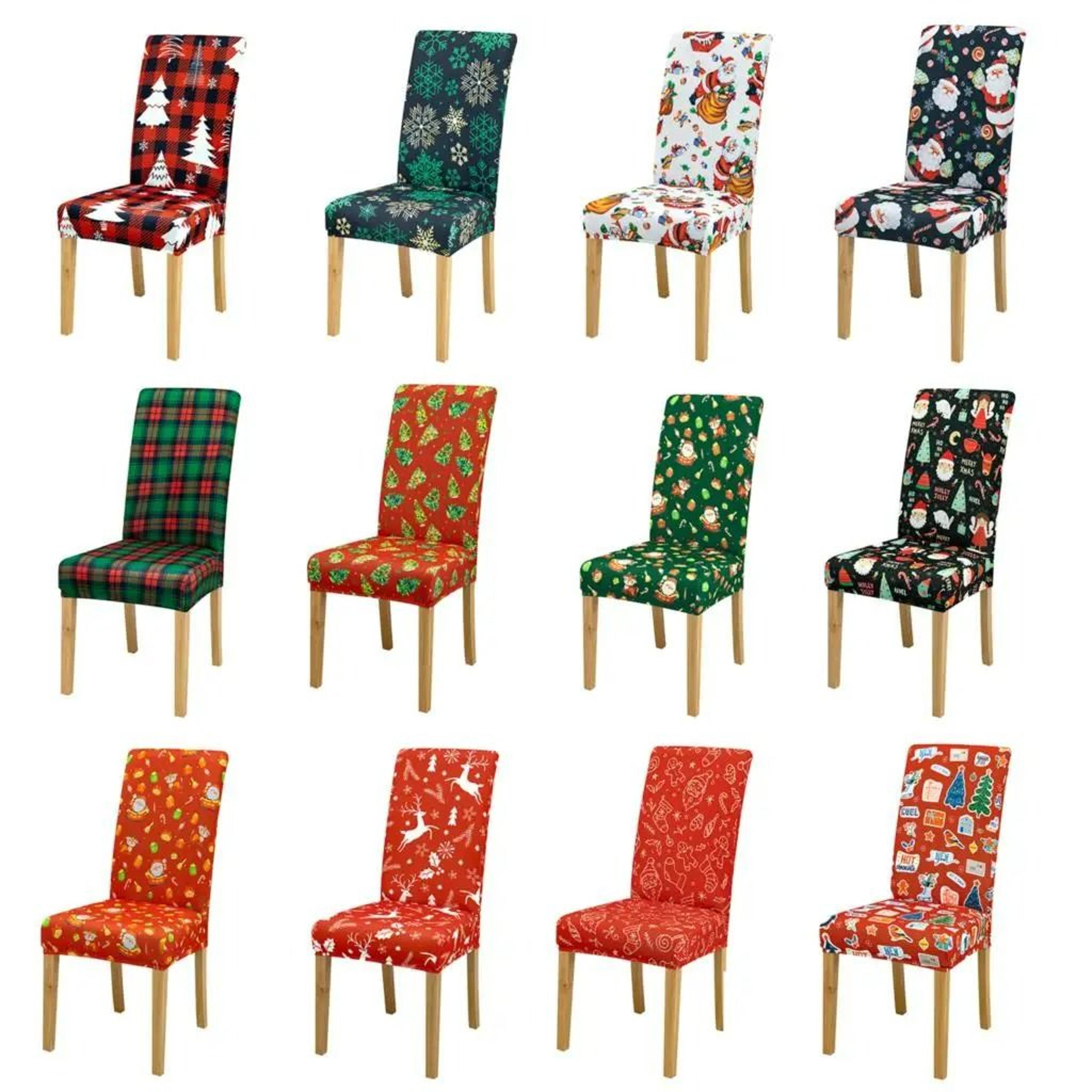 christmas holiday dining chair seat protector cover