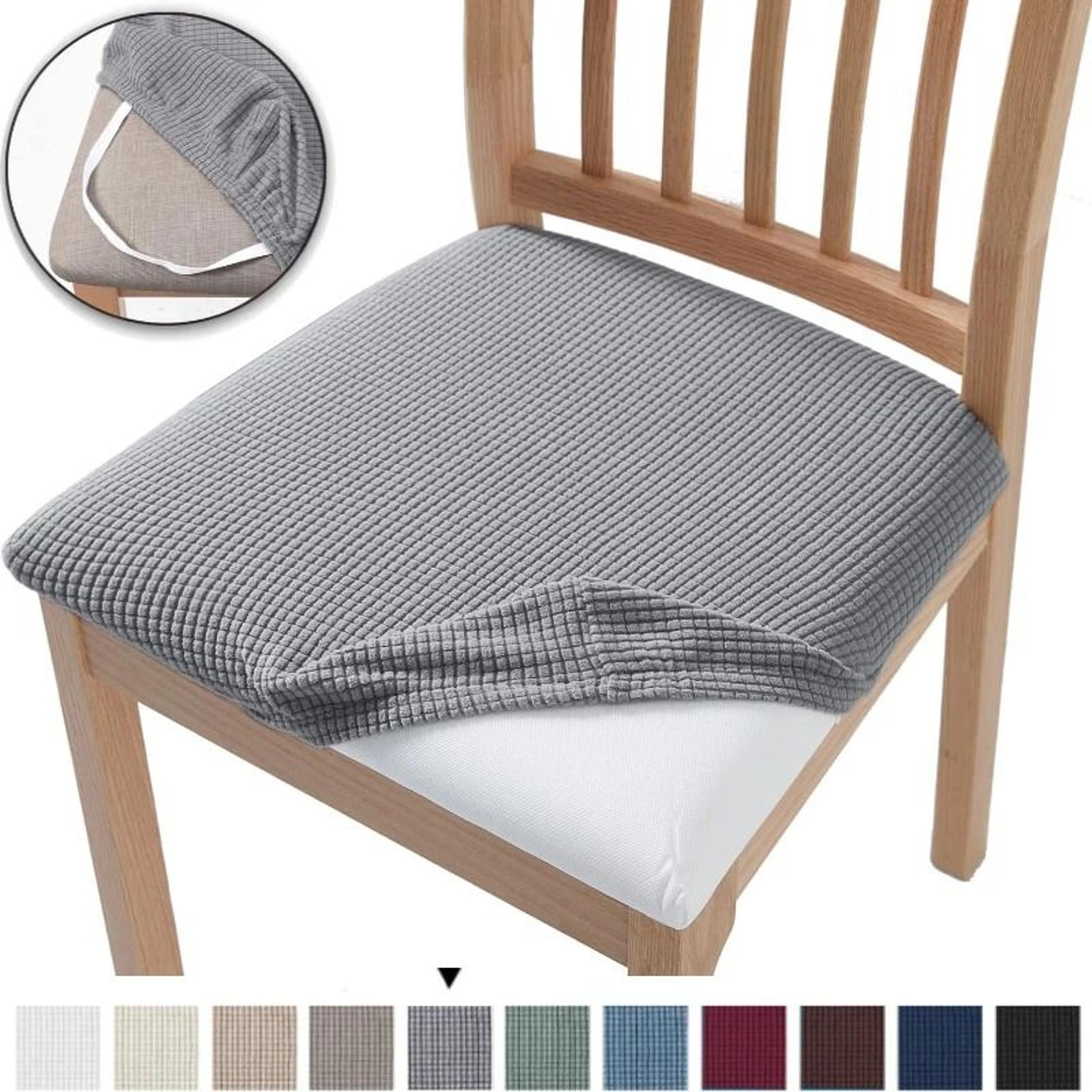 stretch jacquard upholstered dining chair seat cover