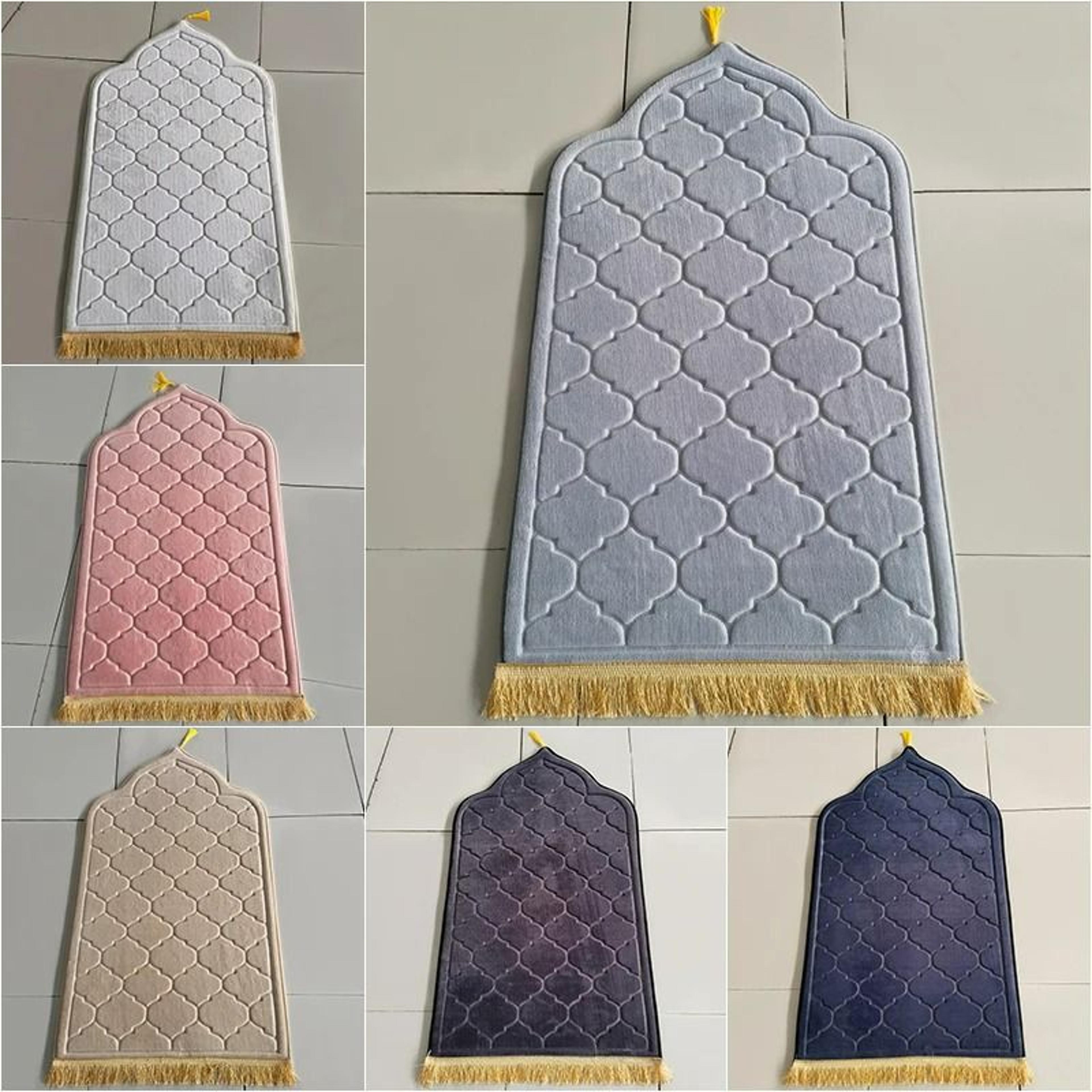 flannel embossed non-slip portable prayer rug