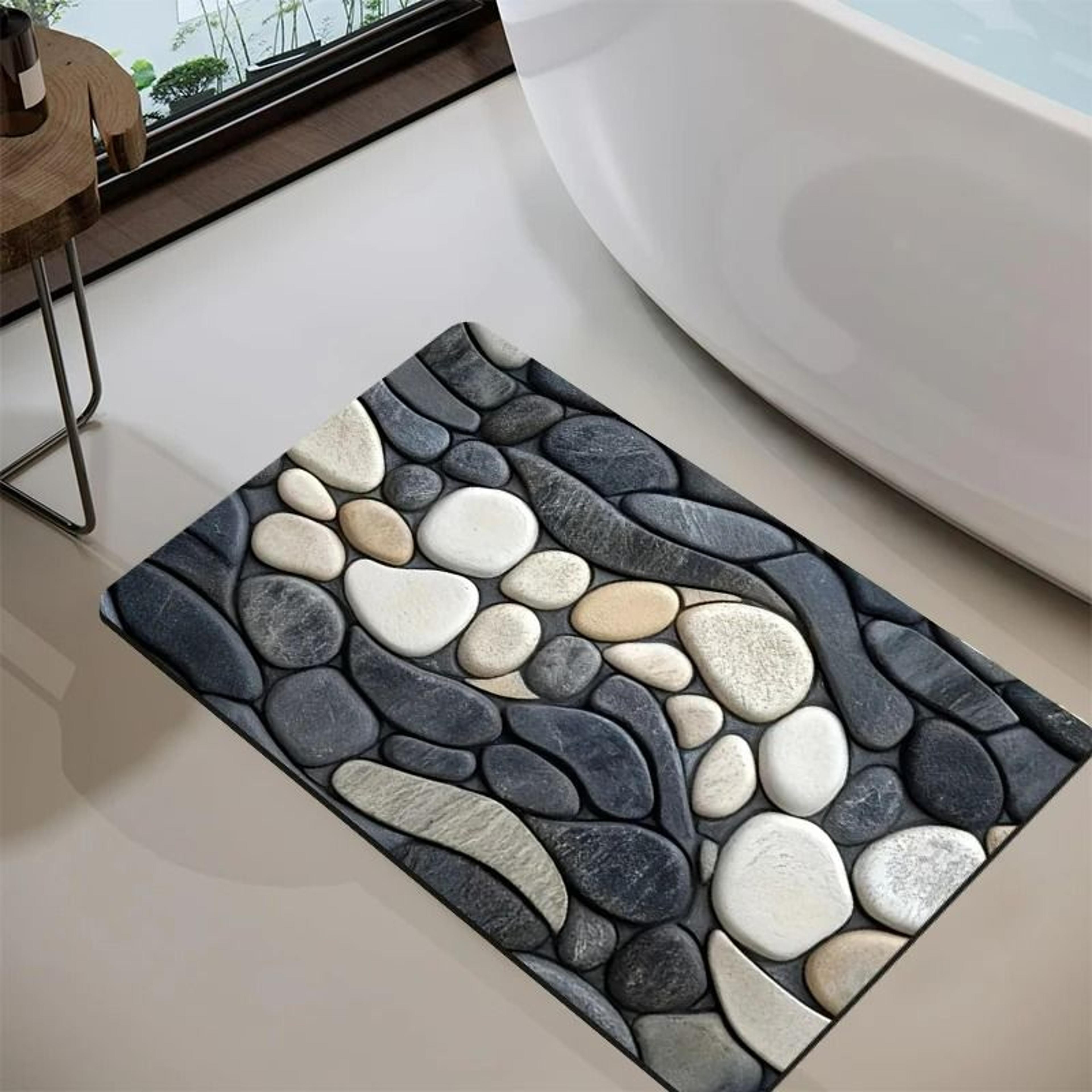 pebble pattern diatomite absorbent non-slip floor mat