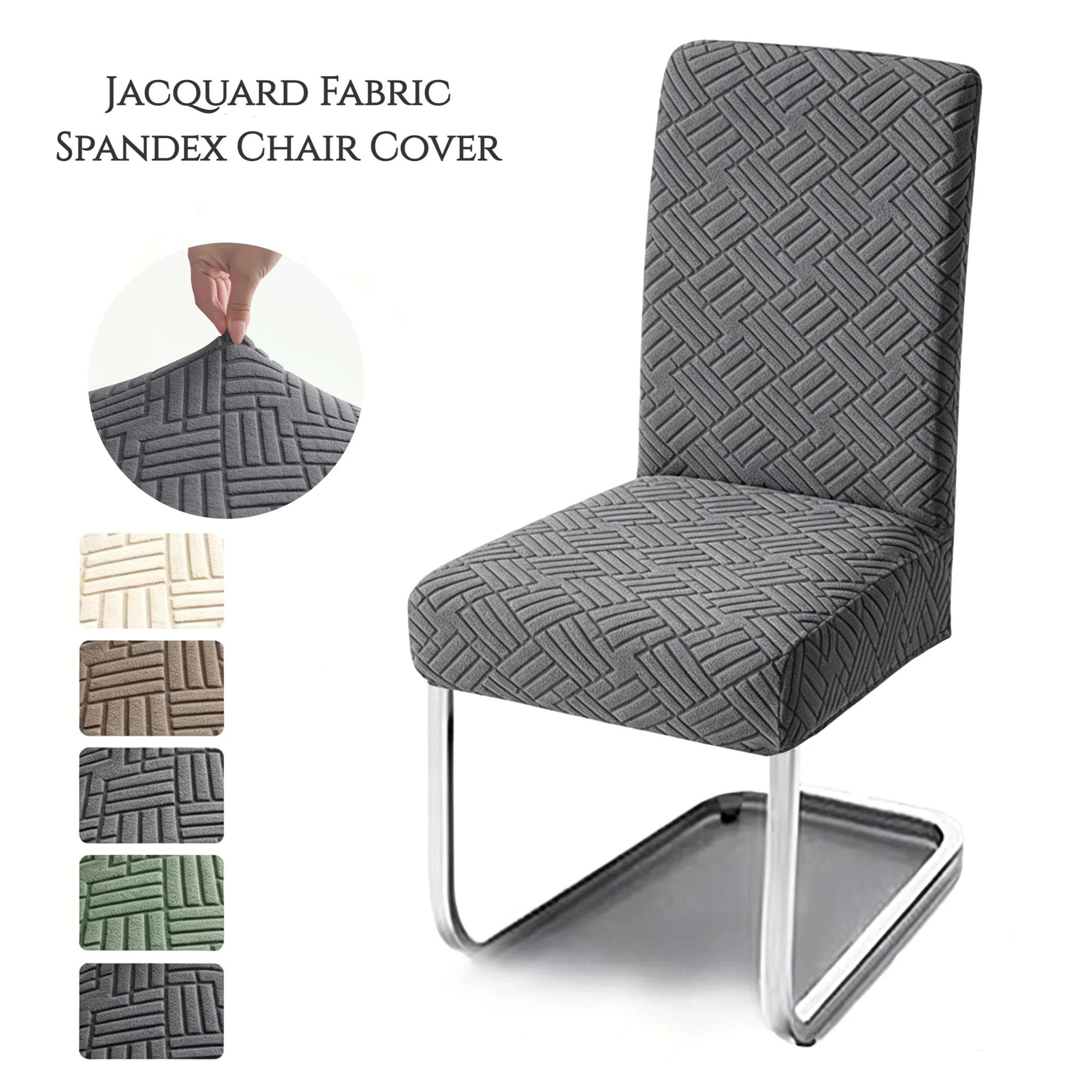 jacquard fabric anti-dust stretch dining chair cover