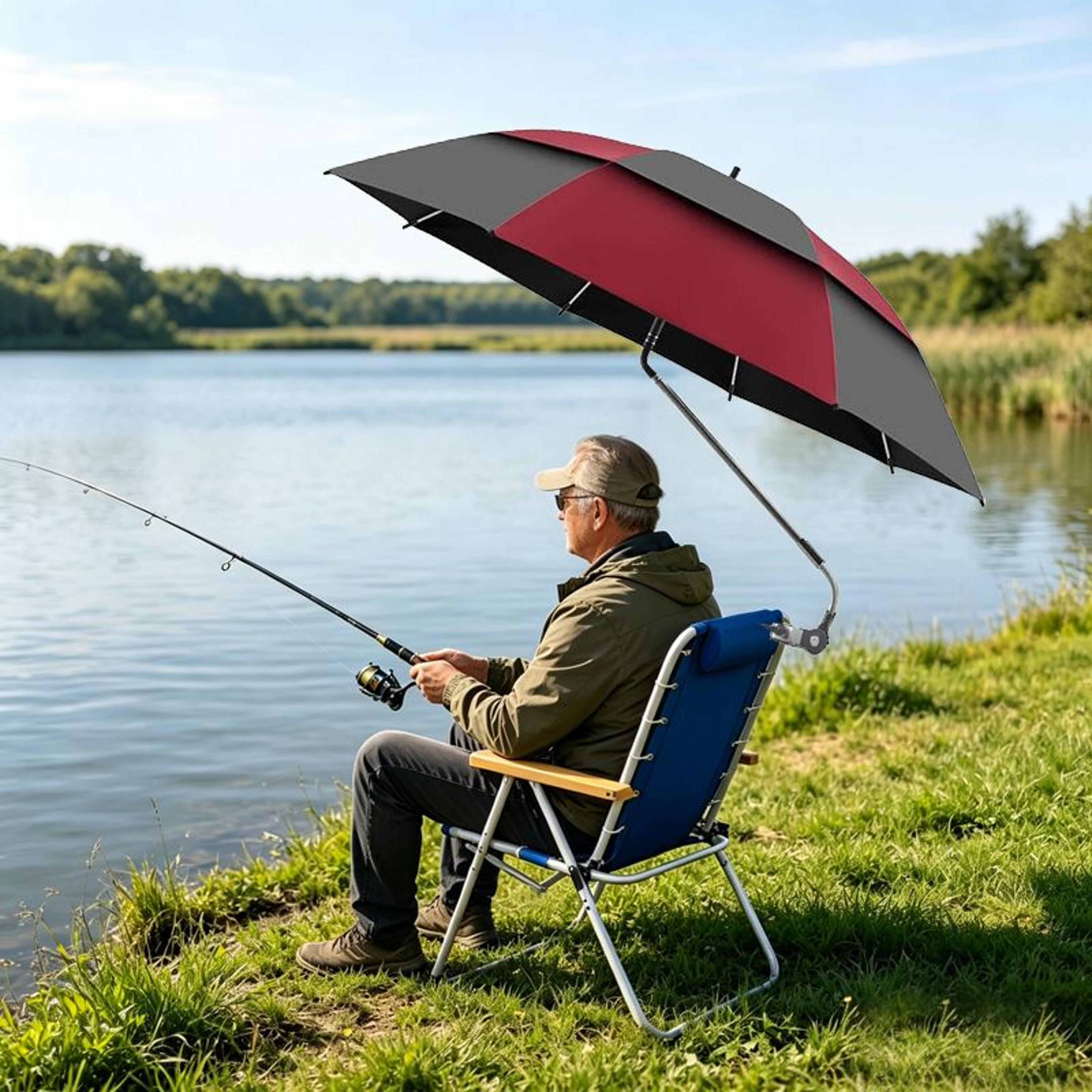 adjustable clamp-on sunshade umbrella with uv protection