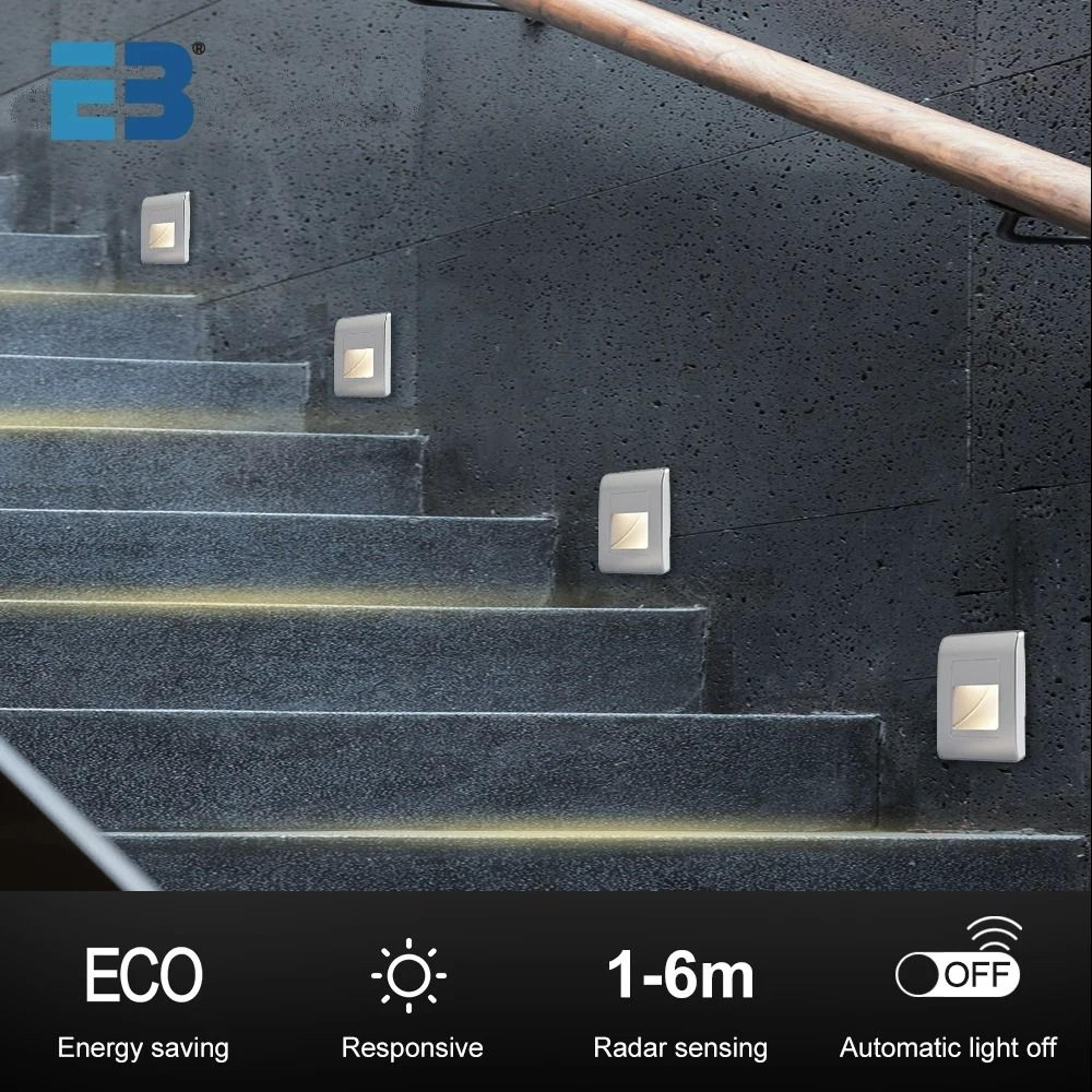 pir motion sensor recessed led stair light