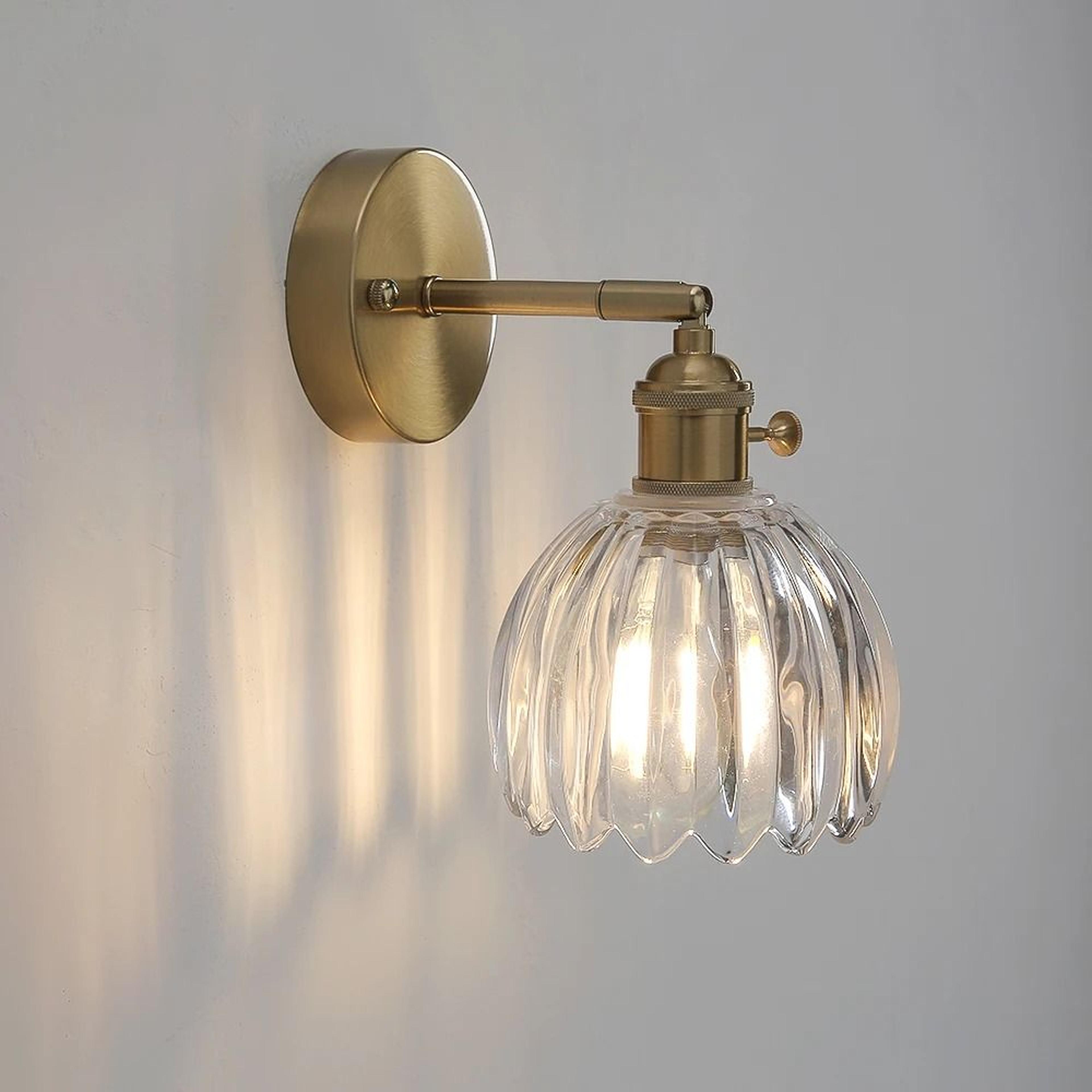 nordic vintage green tulip glass wall lamp