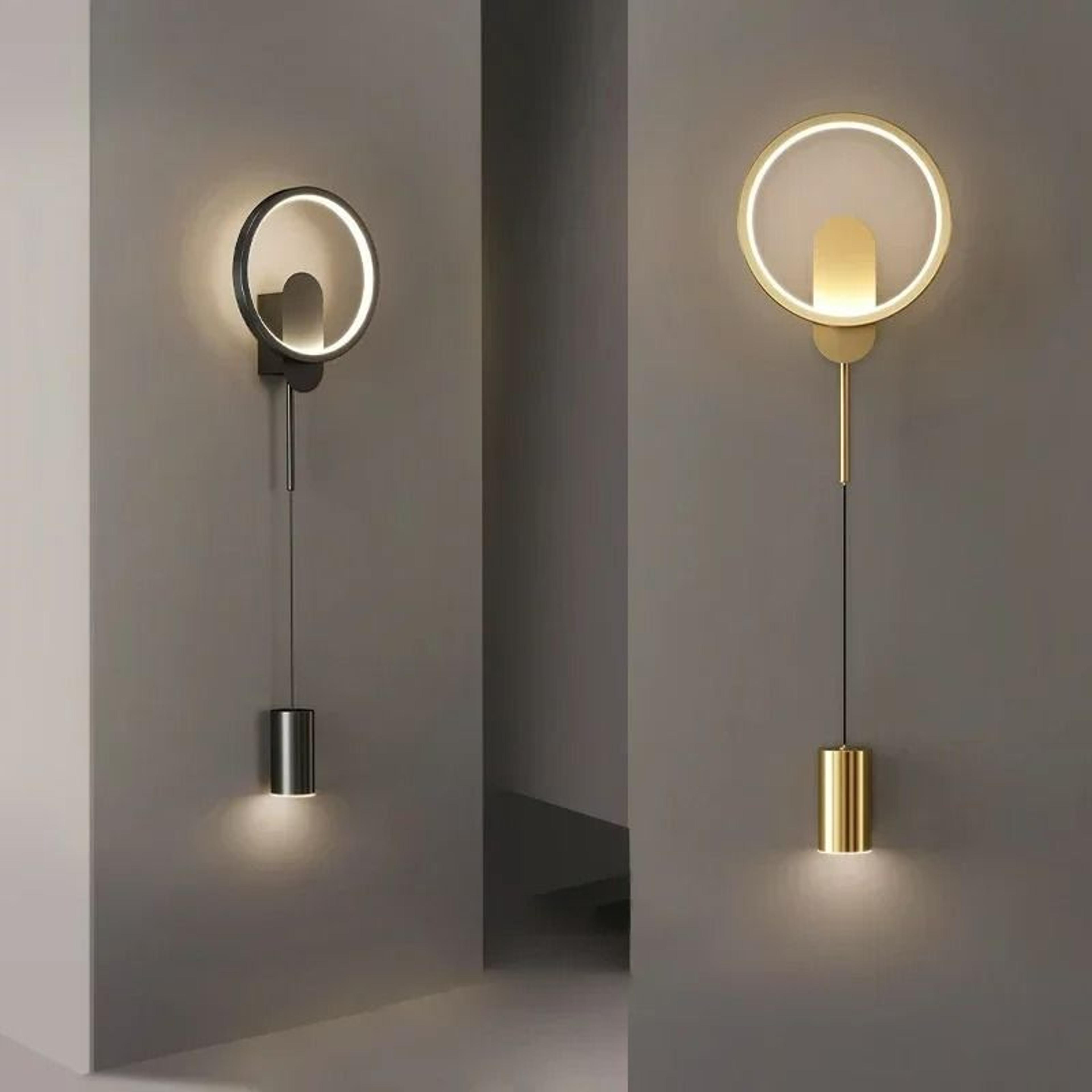modern black & gold led wall sconce