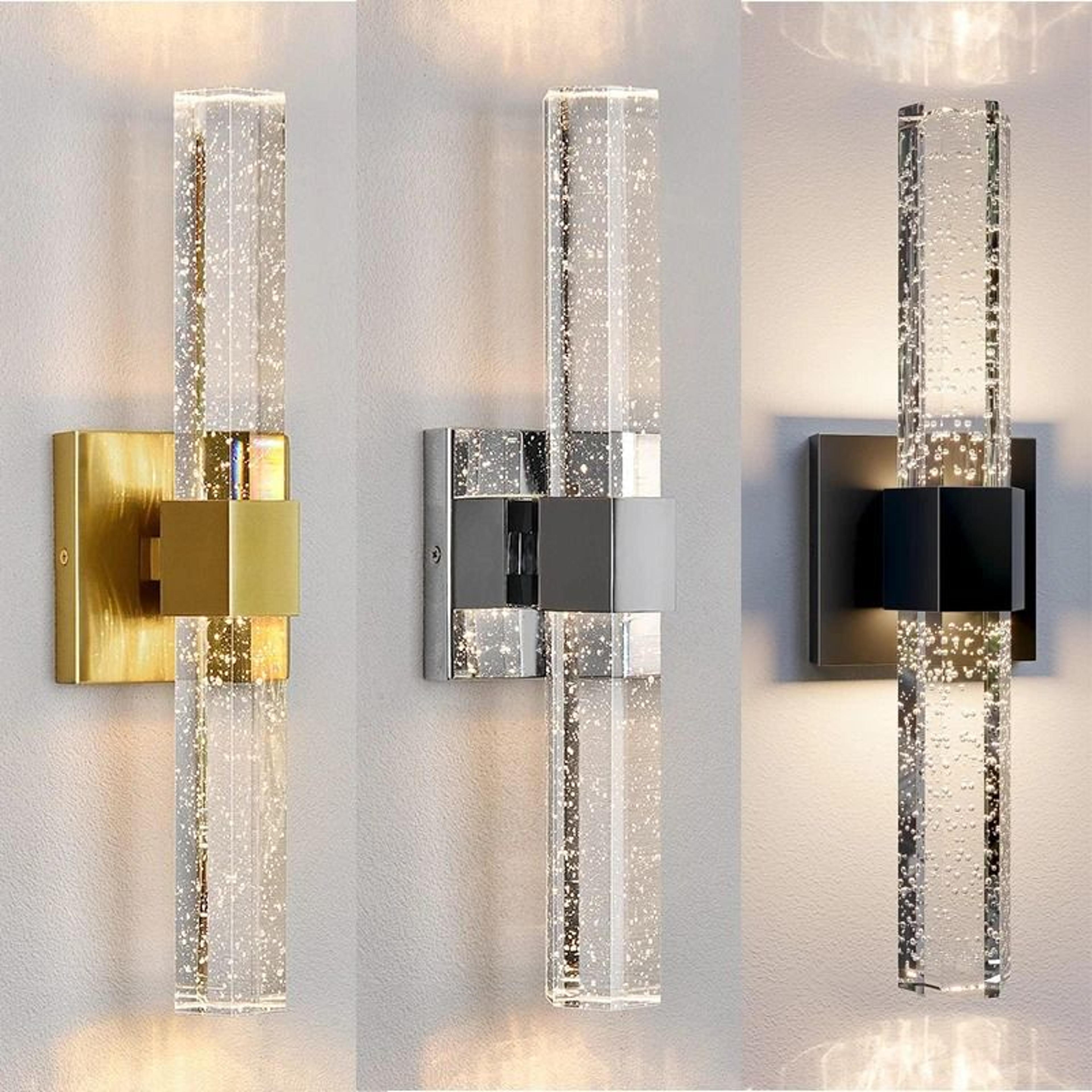 modern bubble crystal led wall sconce
