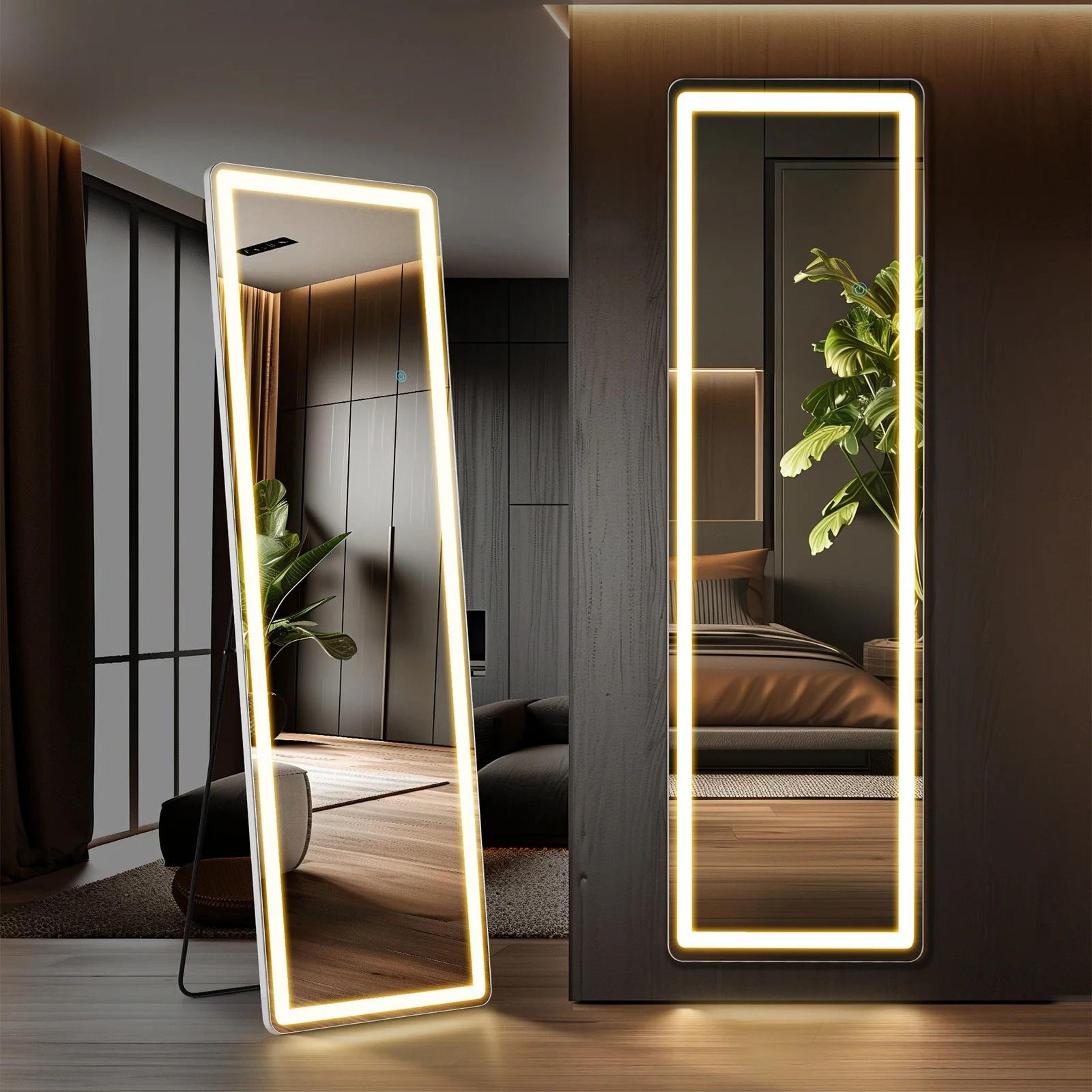 modern dimmable led aluminum full-length mirror