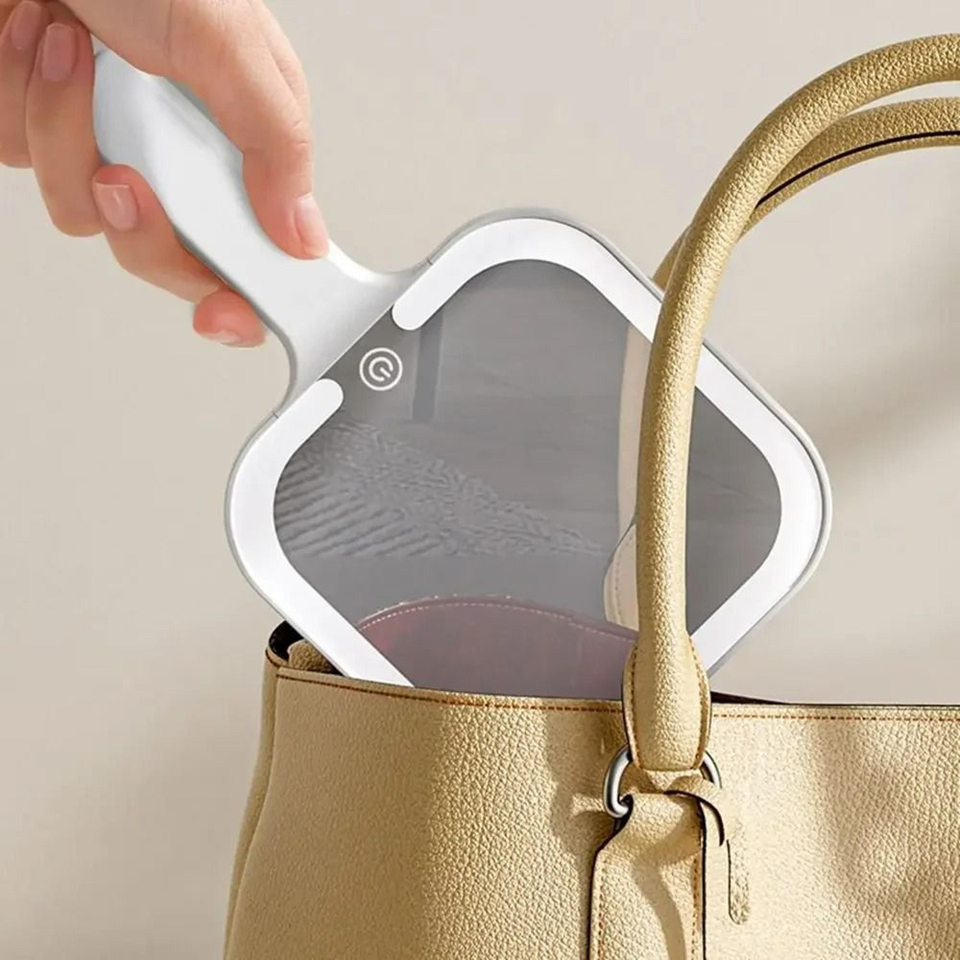 dimmable led compact handheld cosmetic mirror