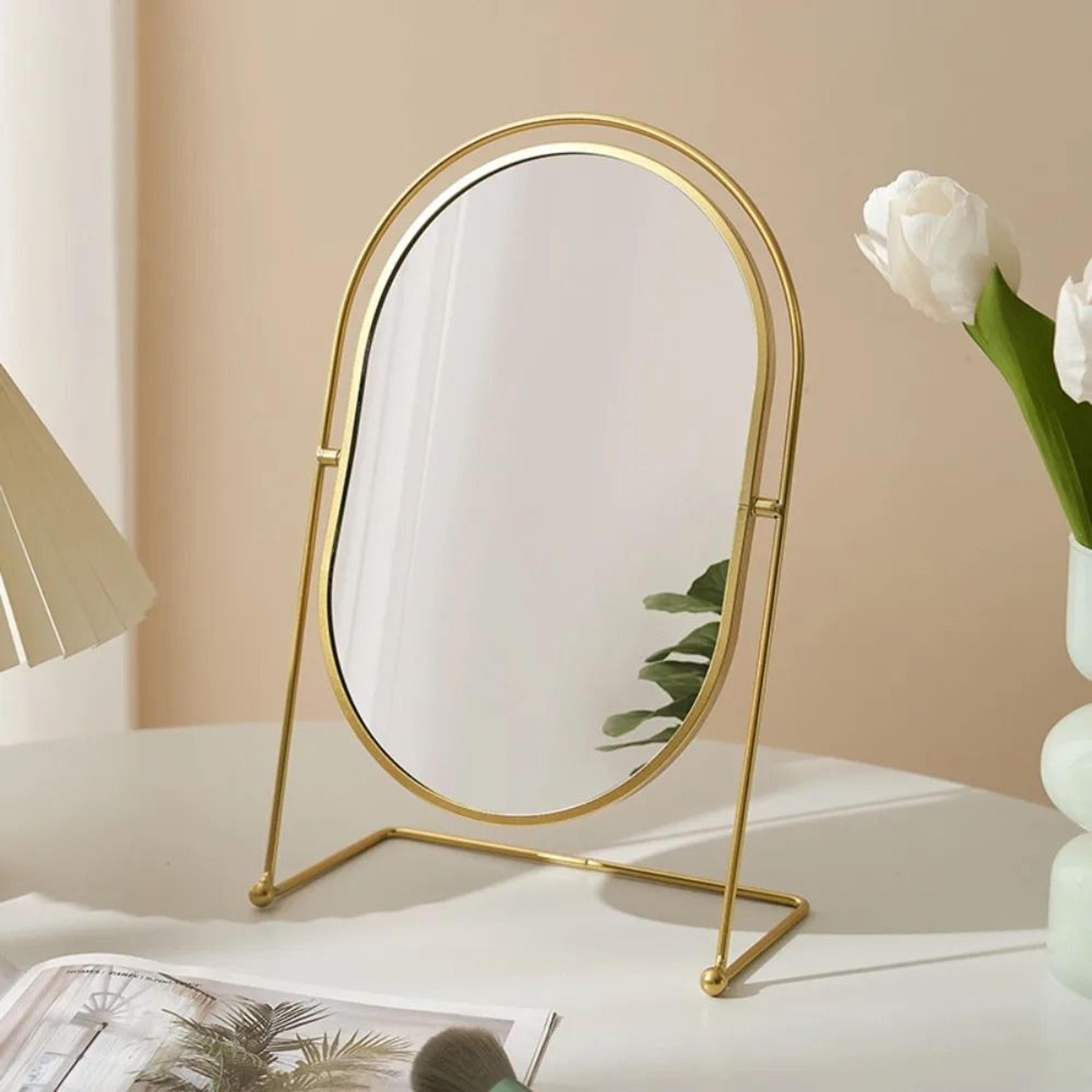 nordic iron art 360° rotatable oval desktop vanity mirror