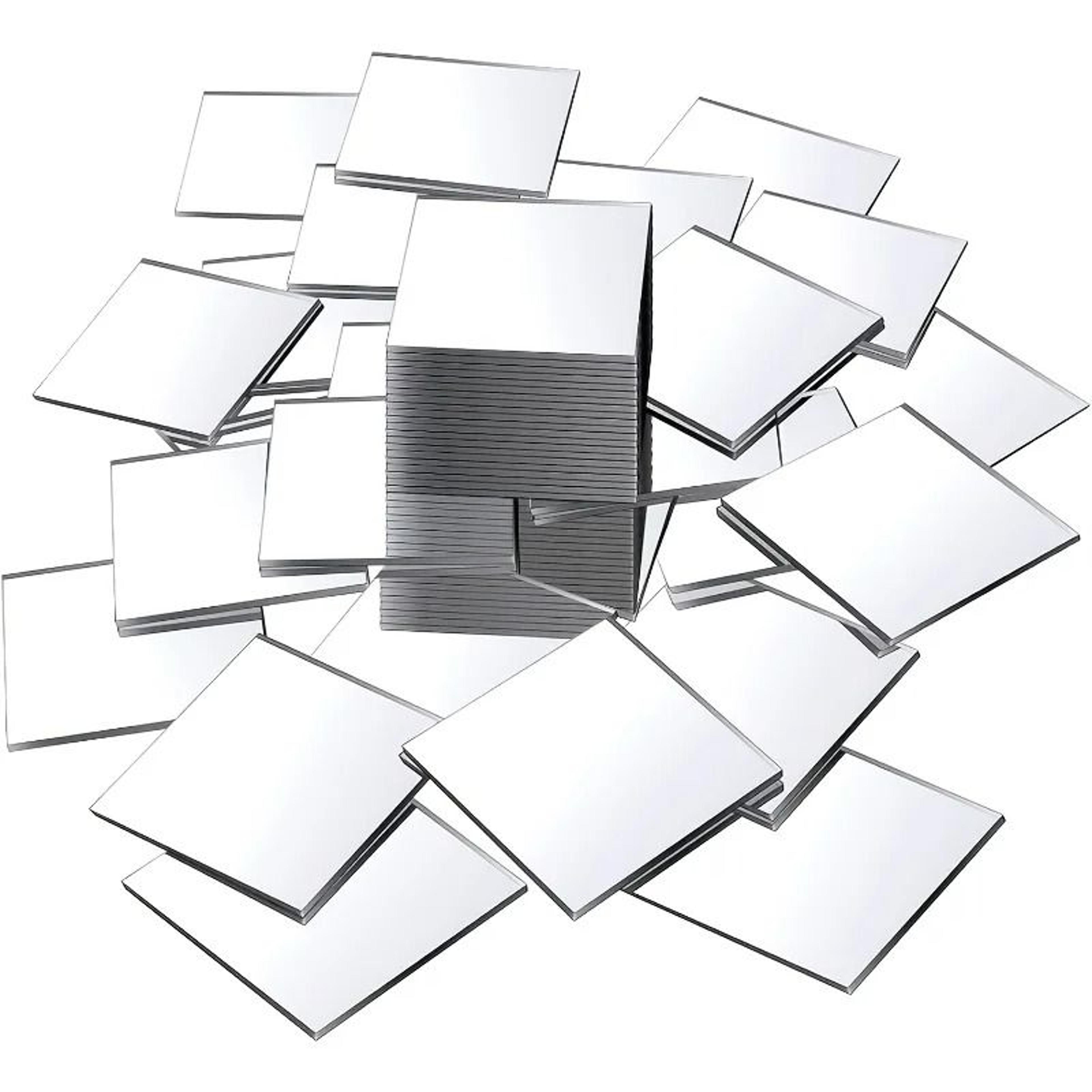 20-piece self-adhesive acrylic square mini mirror tiles