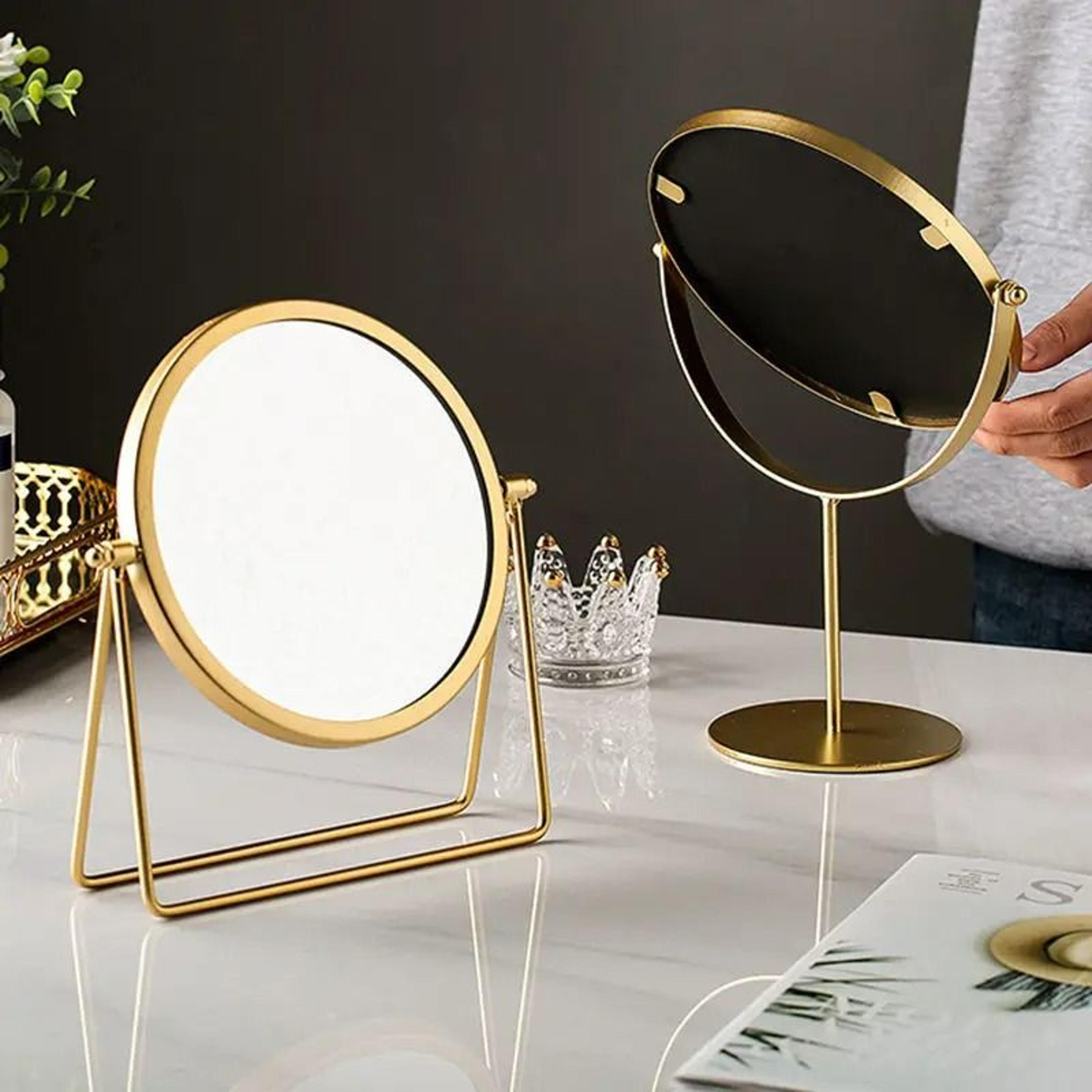 nordic iron art gold round desktop vanity mirror