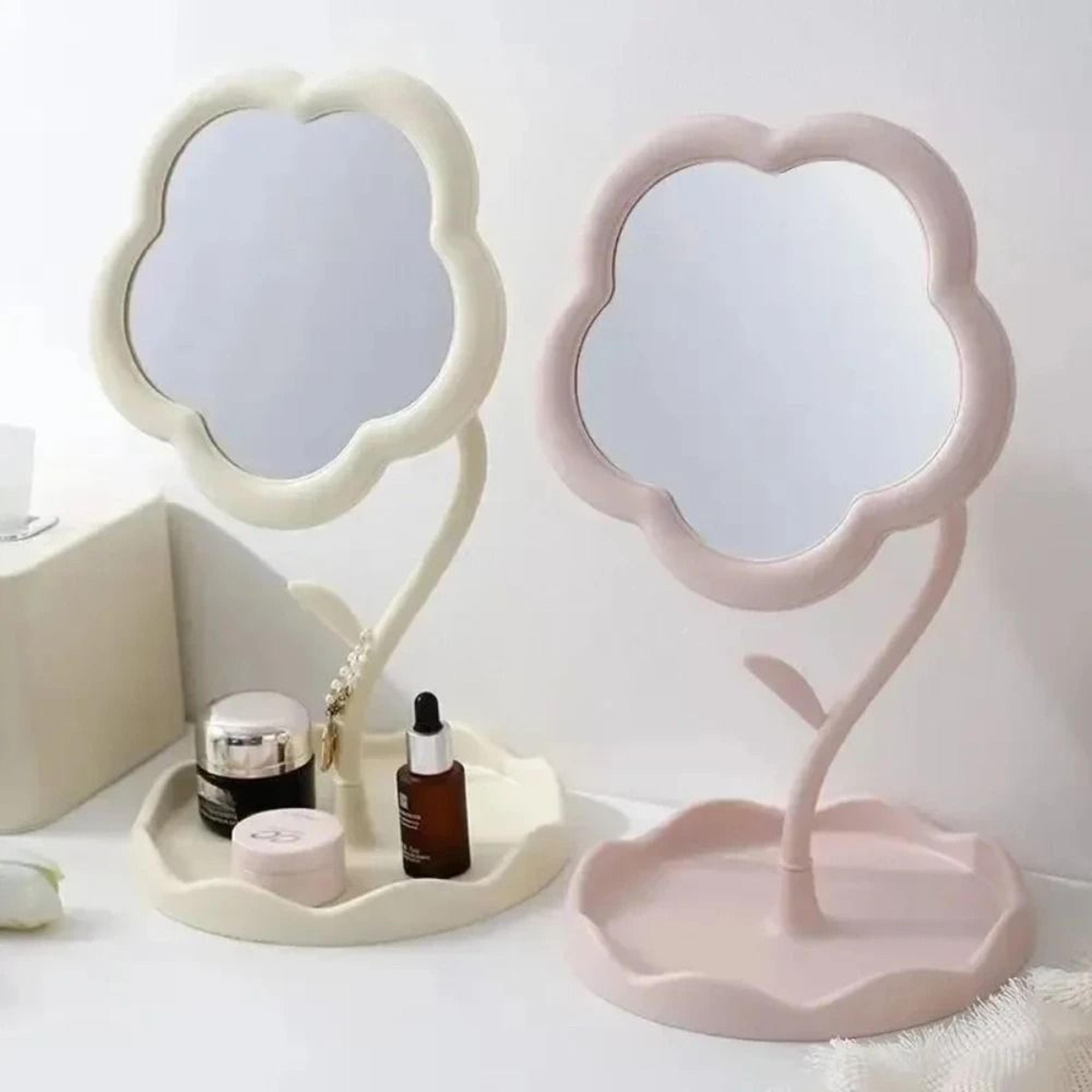 creative flower-shaped desktop & wall vanity mirror