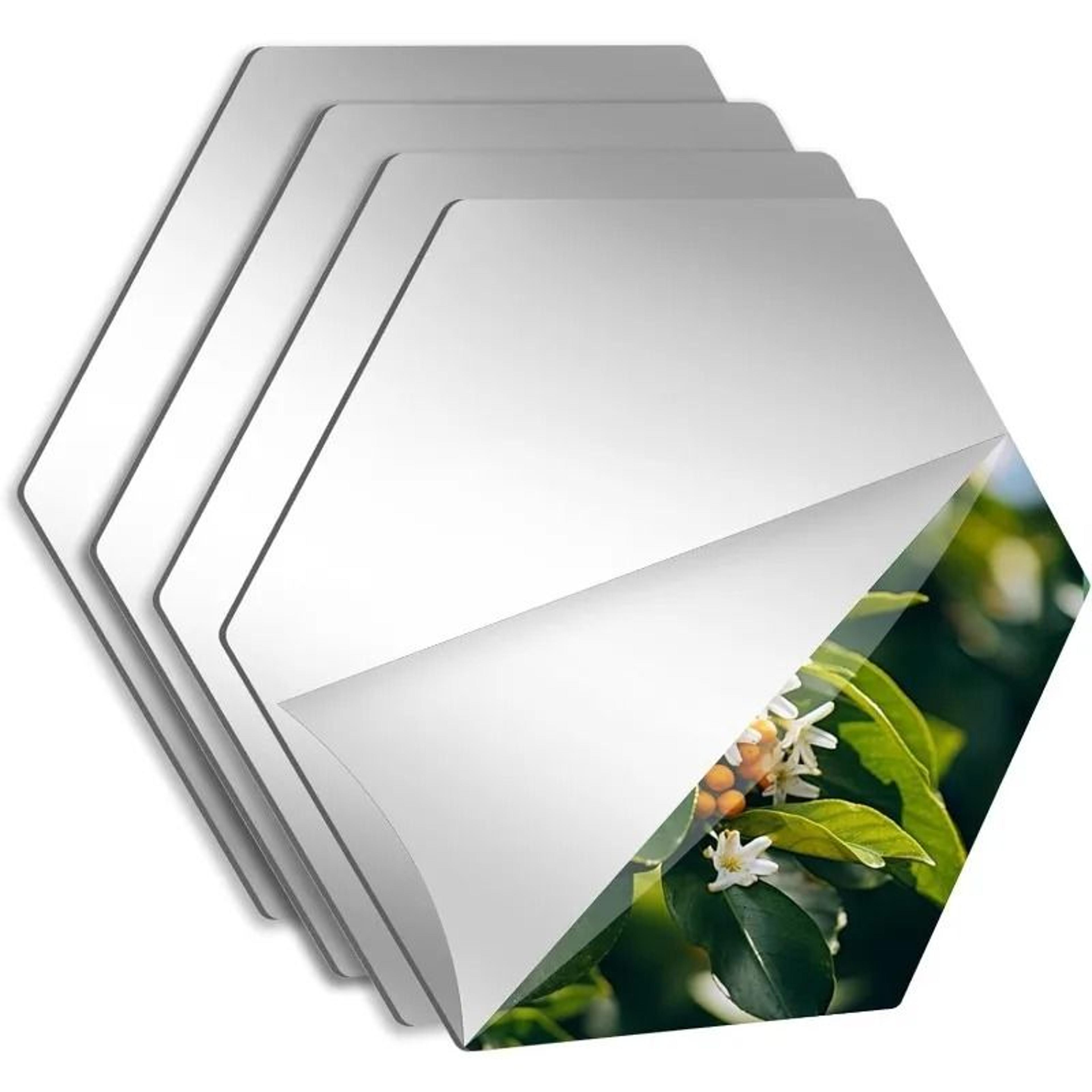 60-piece hexagonal self-adhesive mirror wall decal set