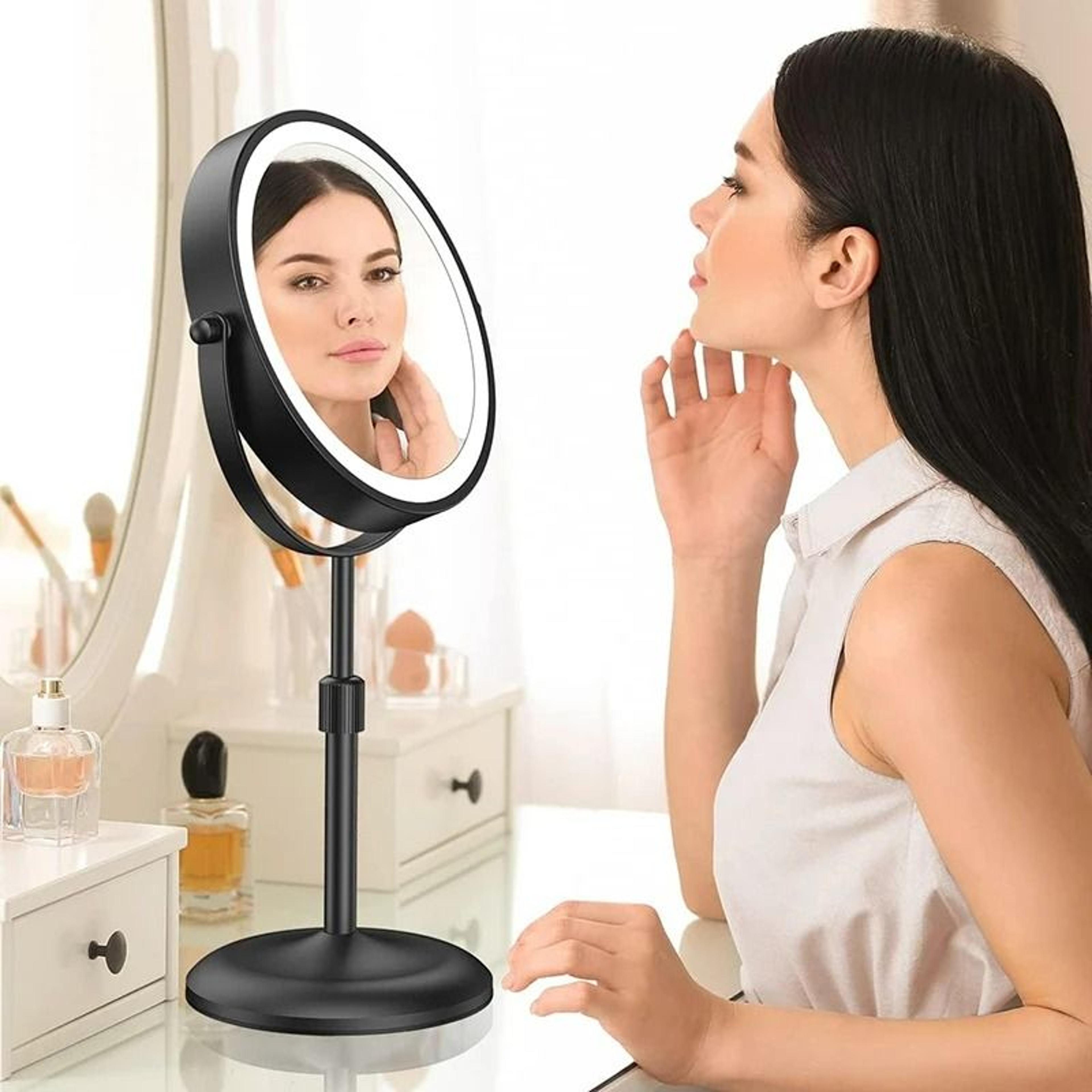8-inch 10x magnifying 360-degree rotating desktop vanity mirror