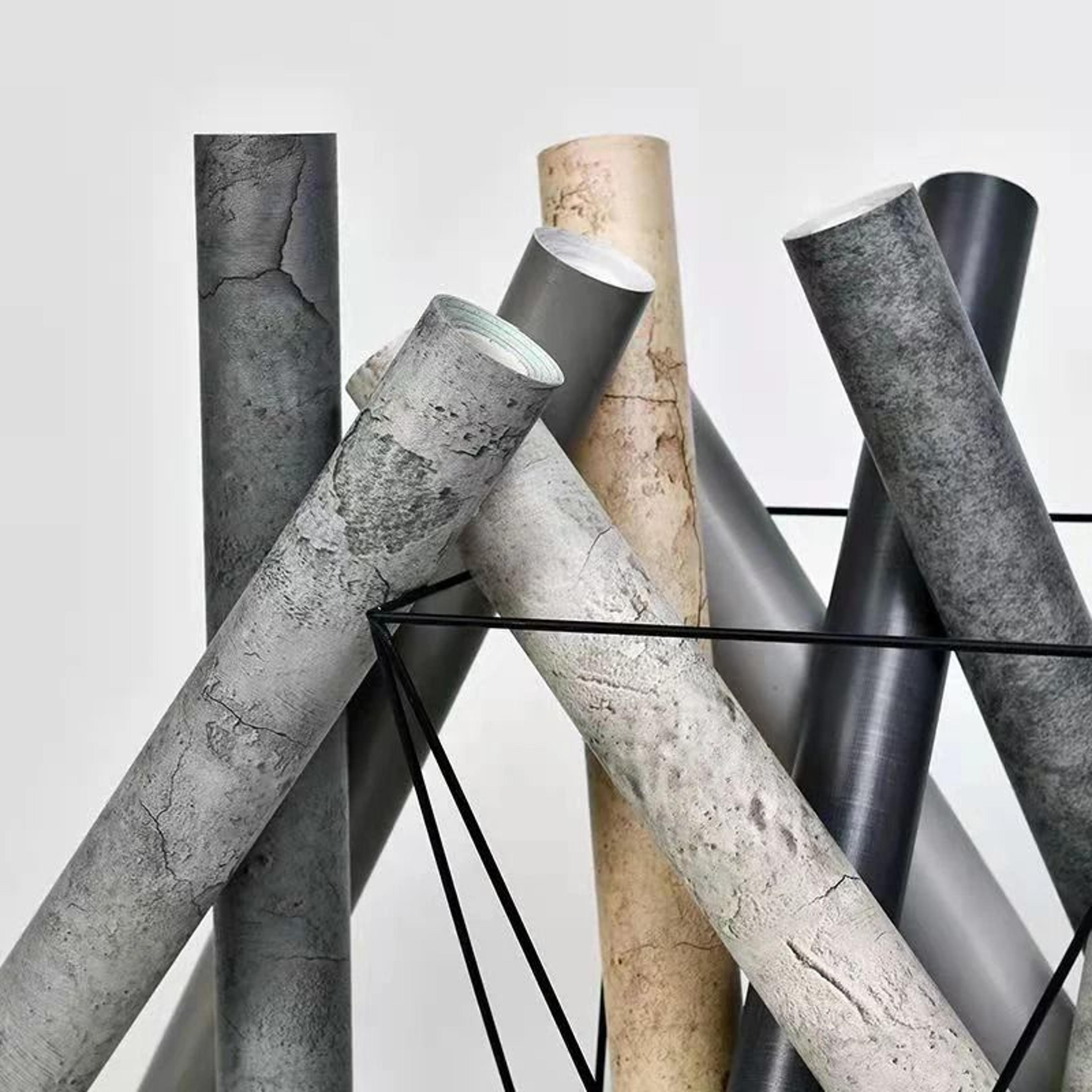 pvc retro cement grey waterproof self-adhesive wallpaper