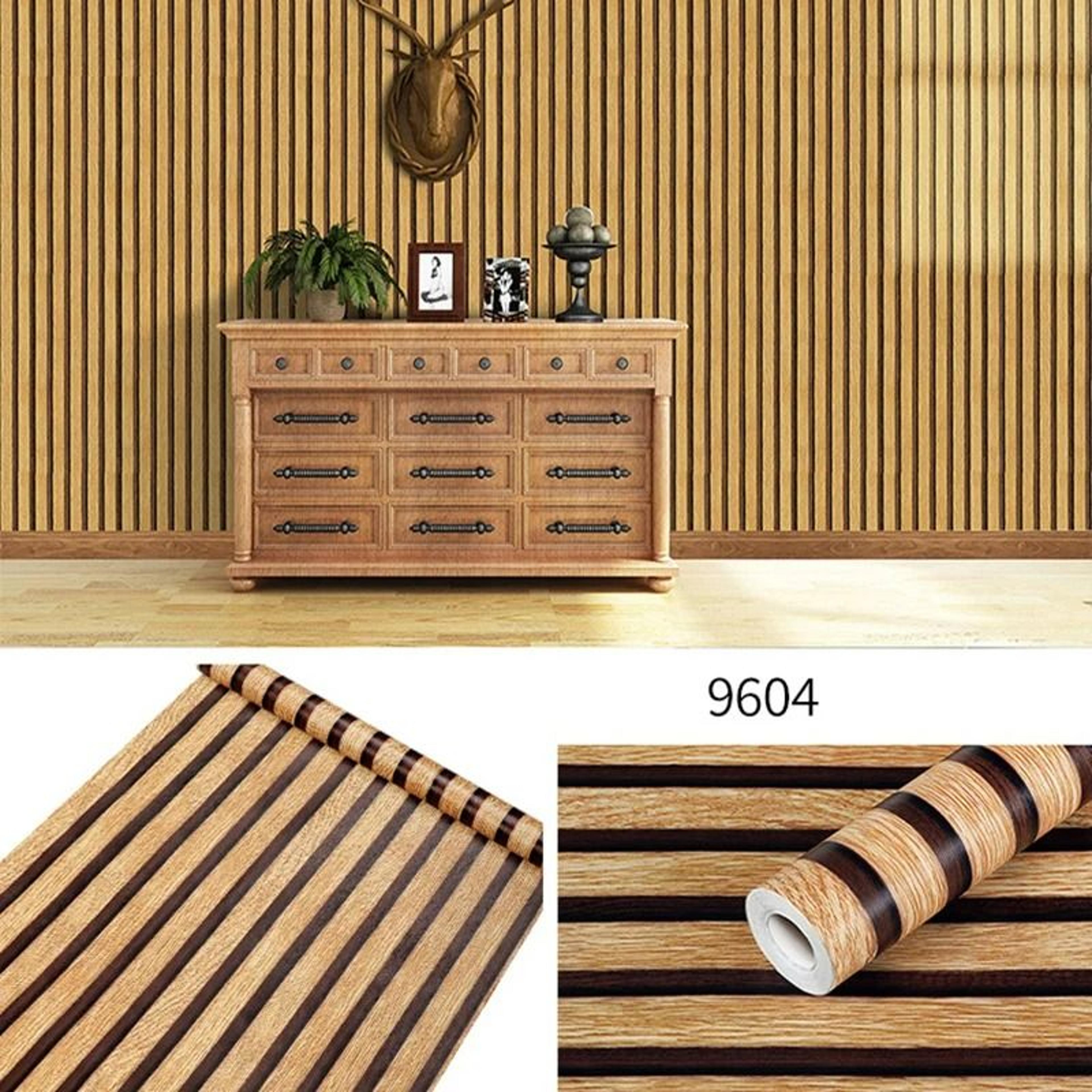 vintage wood grain striped self-adhesive pvc wallpaper