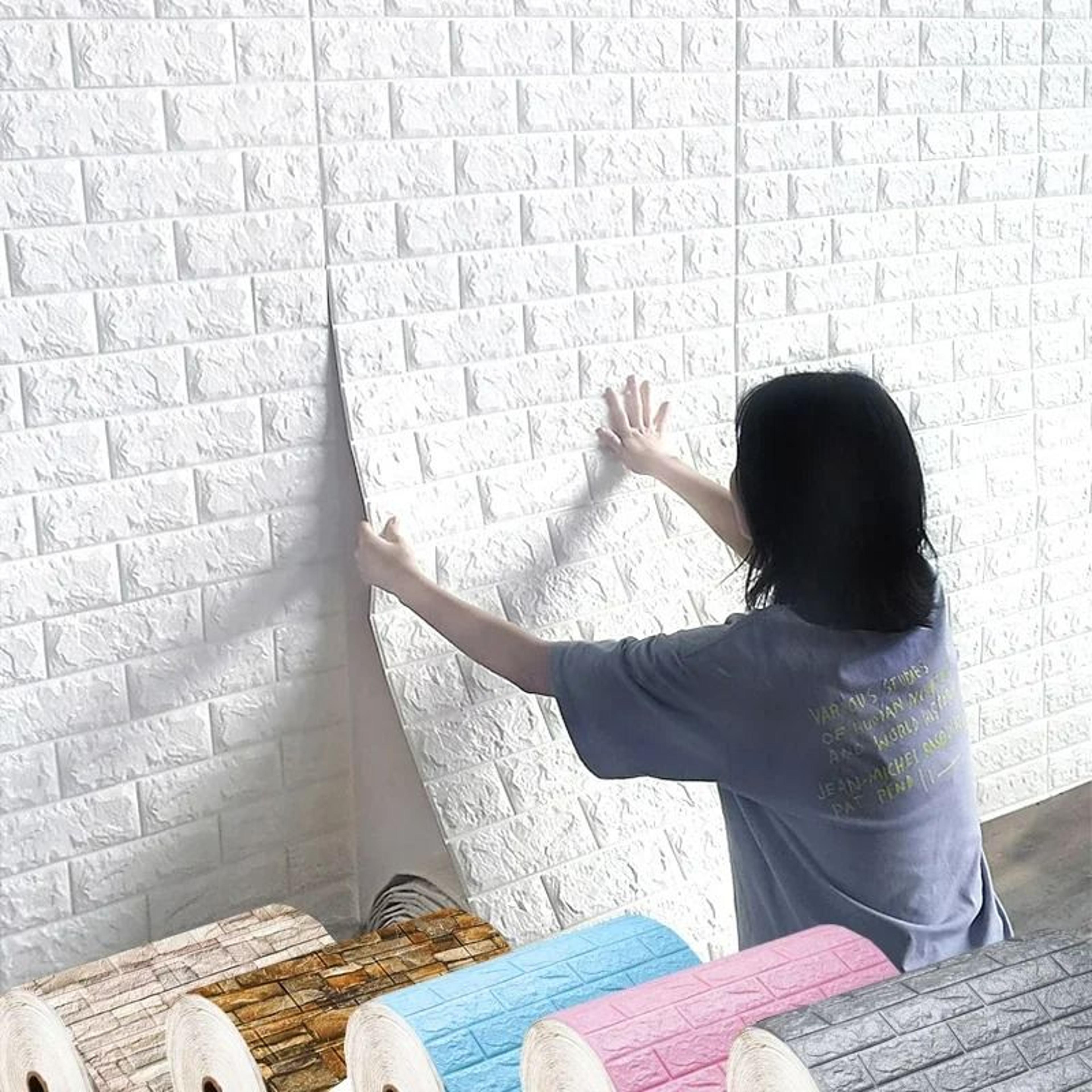 3d soft foam brick & stone waterproof self-adhesive wallpaper roll