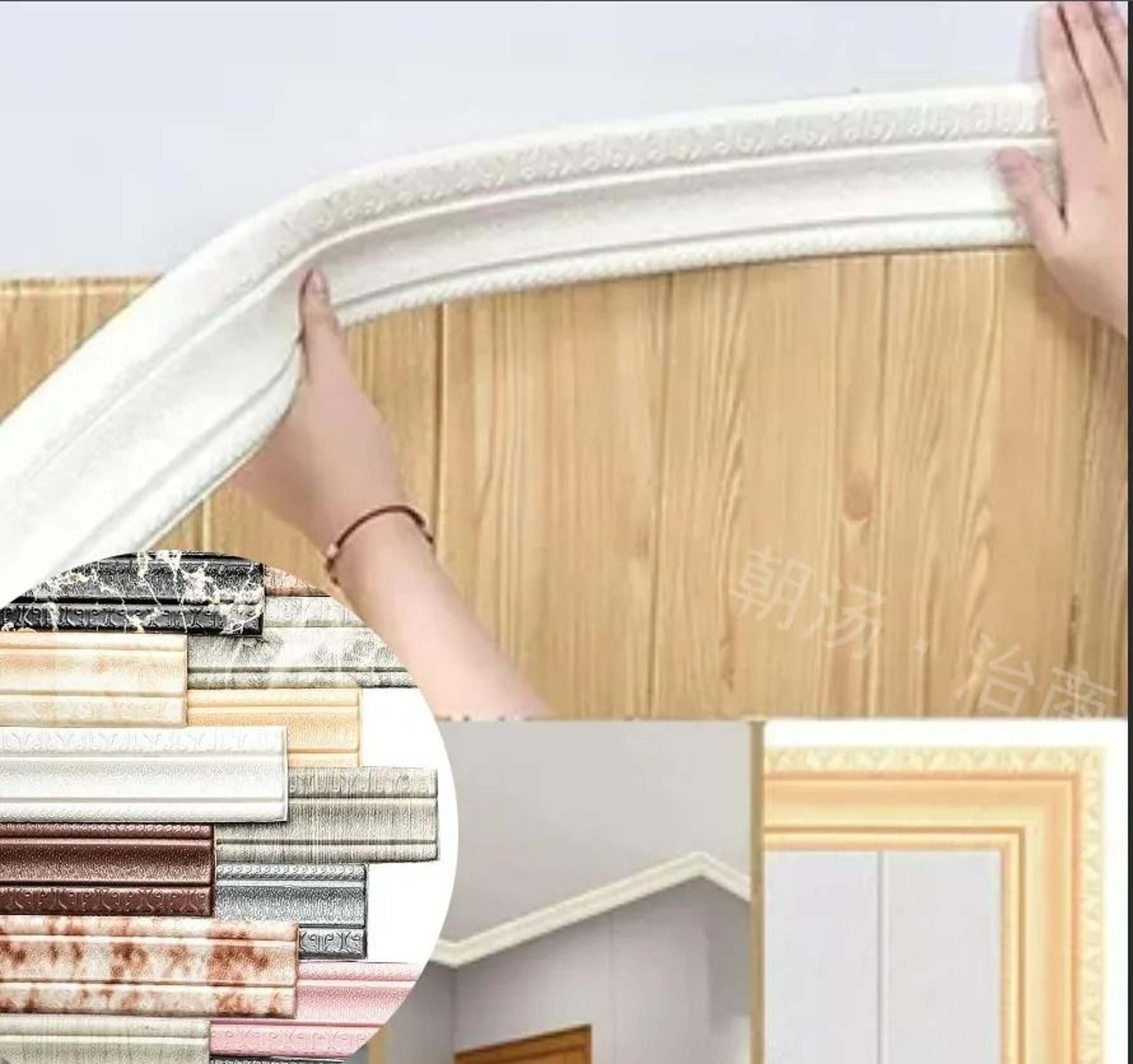 3d patterned self-adhesive wall skirting border strip