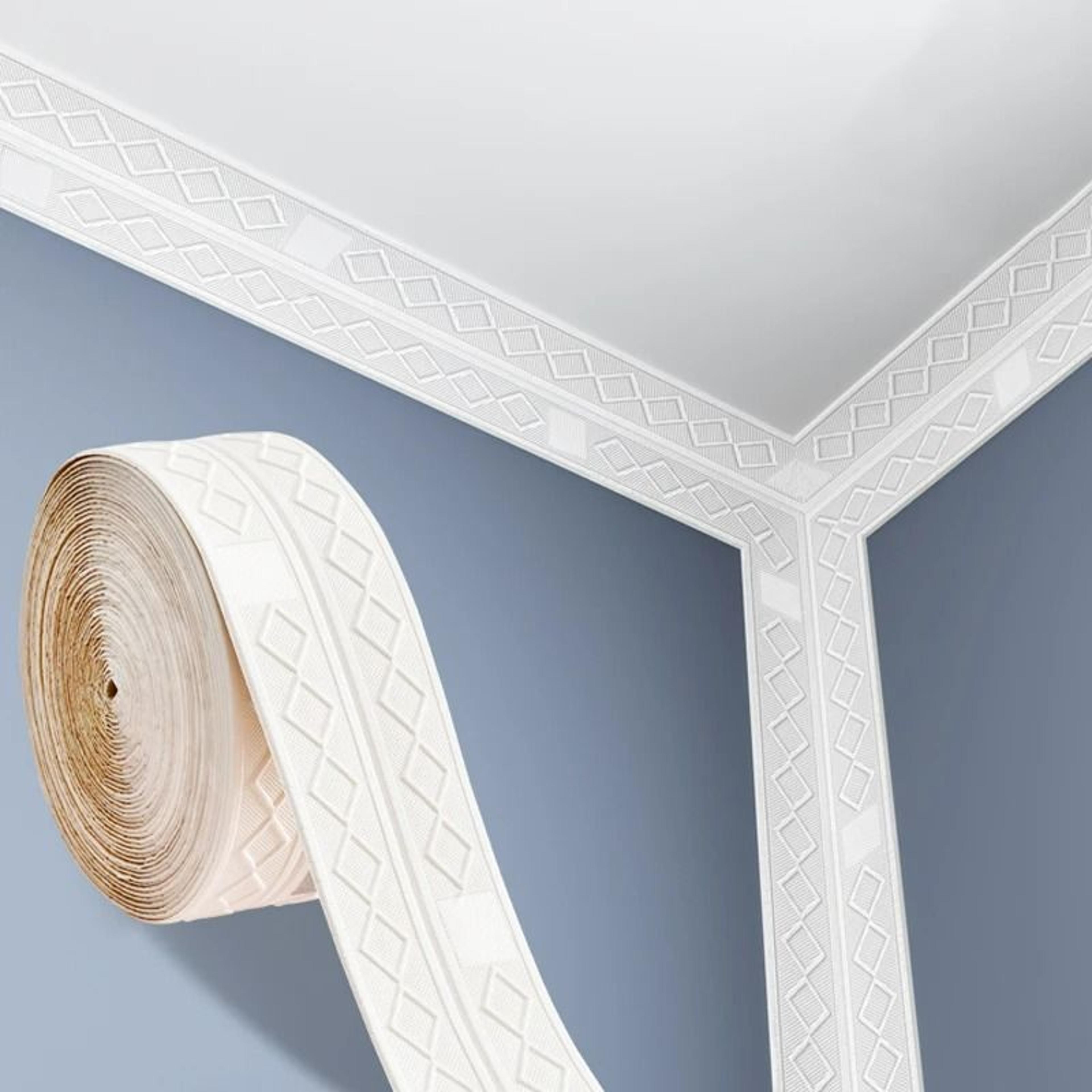 3d diamond pattern self-adhesive wall skirting border