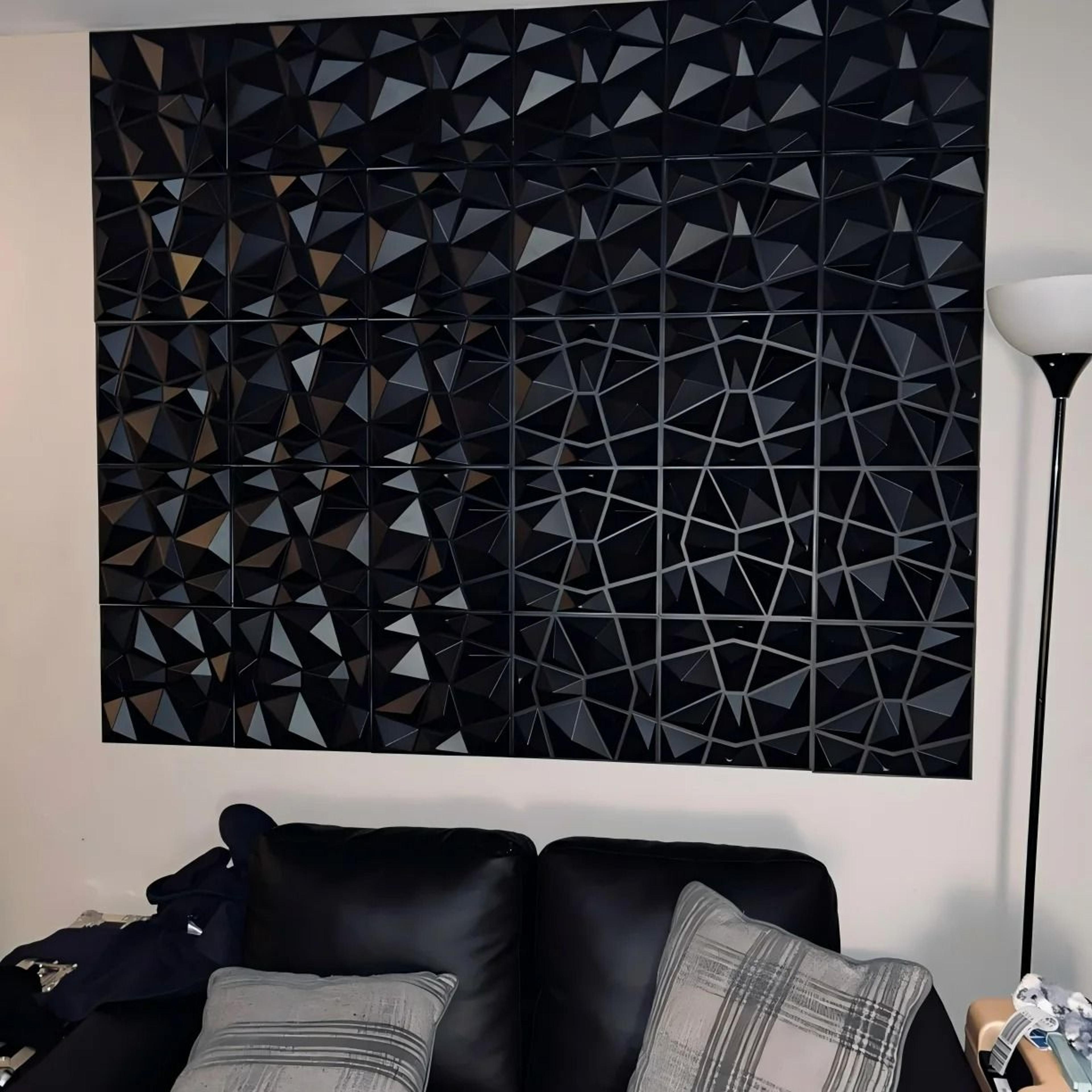 3d sculpted modular indoor wall panel tiles