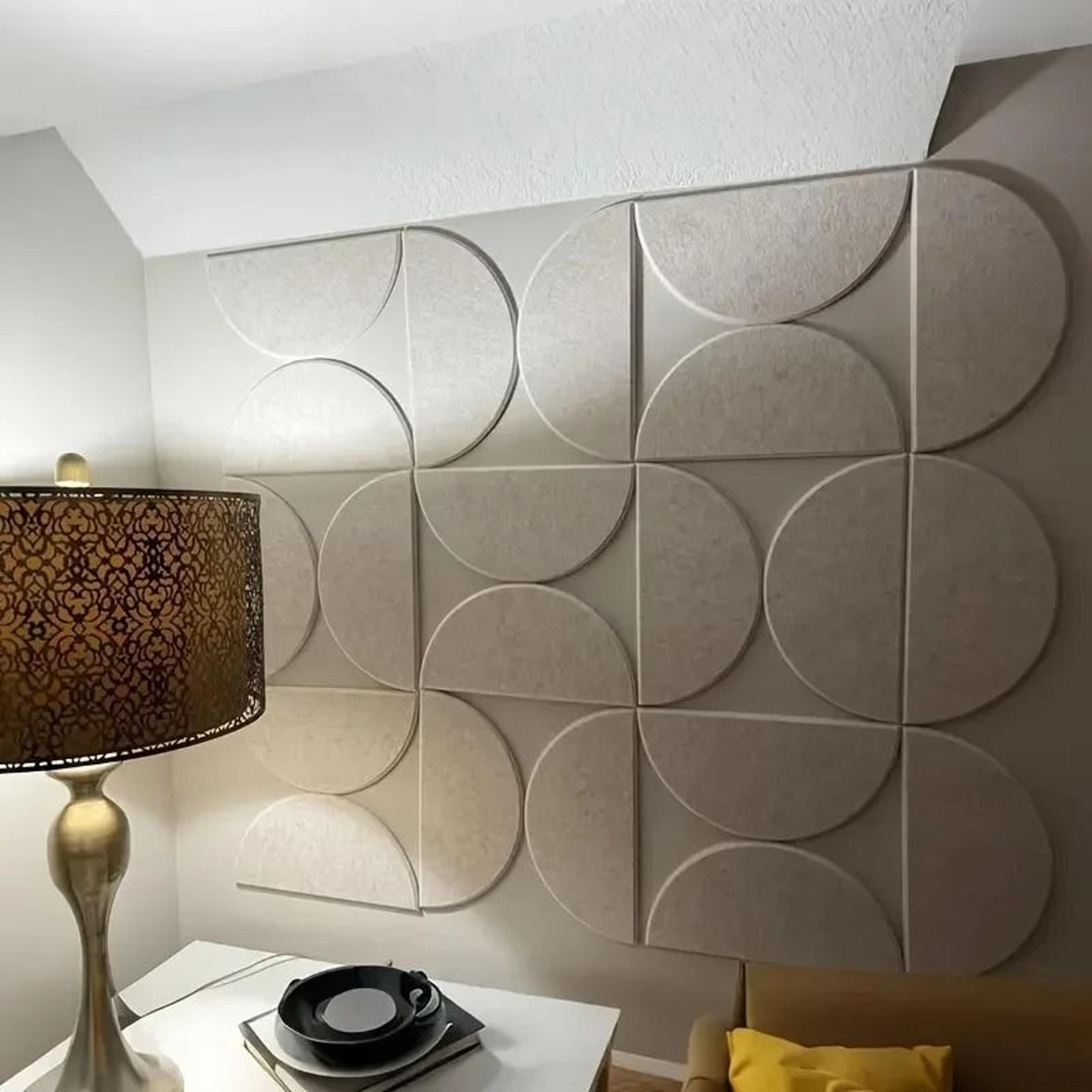 decorative semi-circle self-adhesive felt bulletin board wall tiles