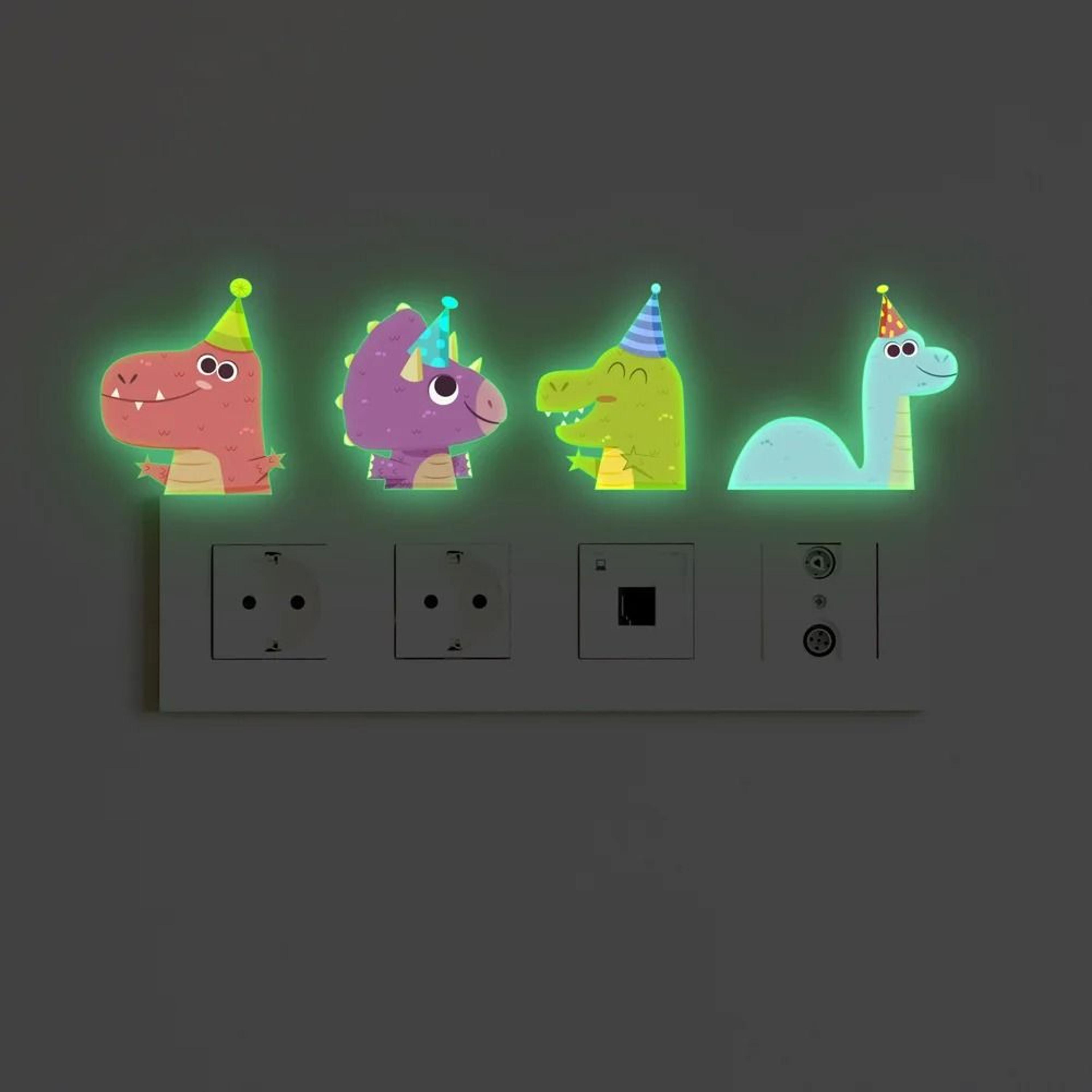 cartoon little dinosaur luminous glow-in-the-dark wall sticker
