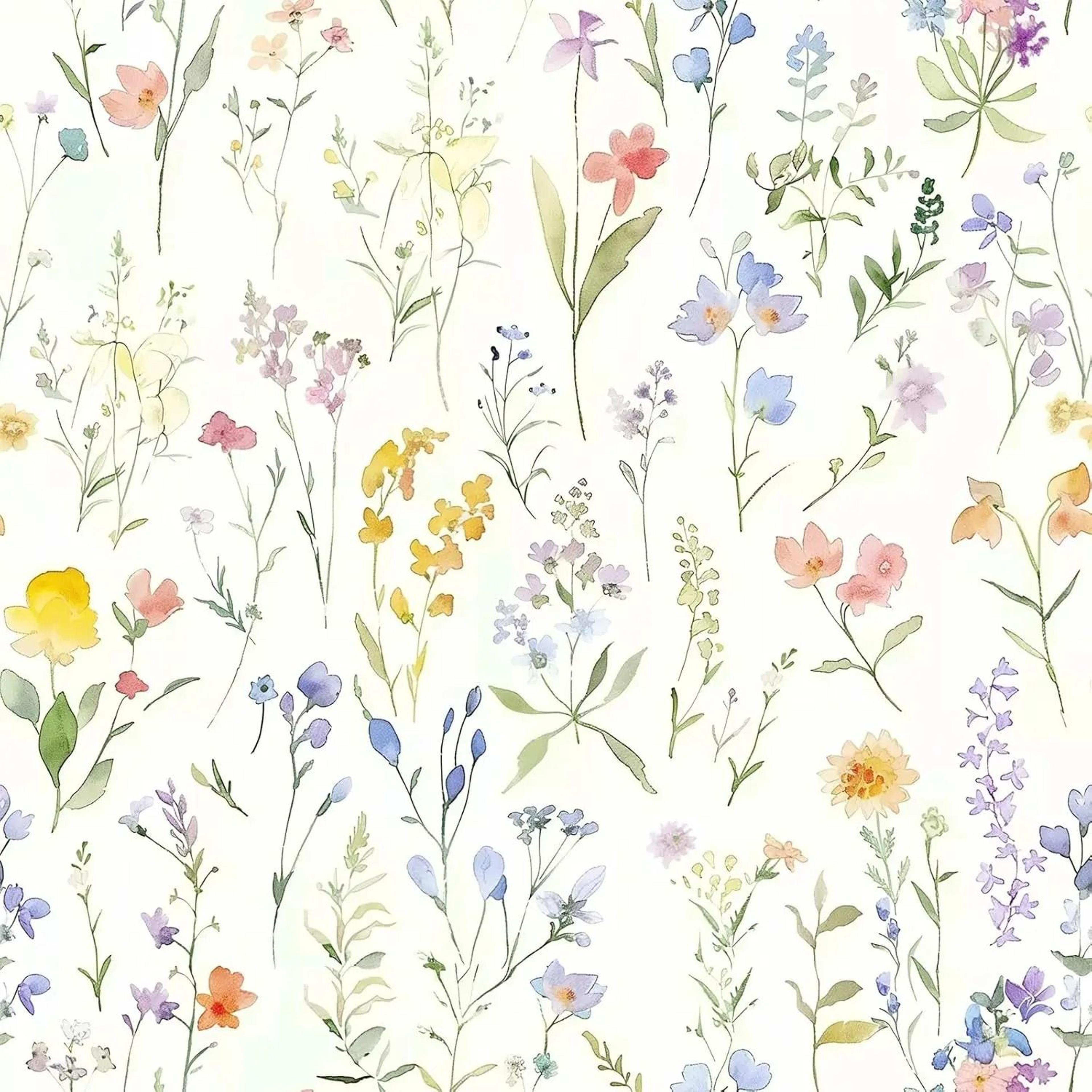 boho wildflower floral peel and stick wallpaper roll