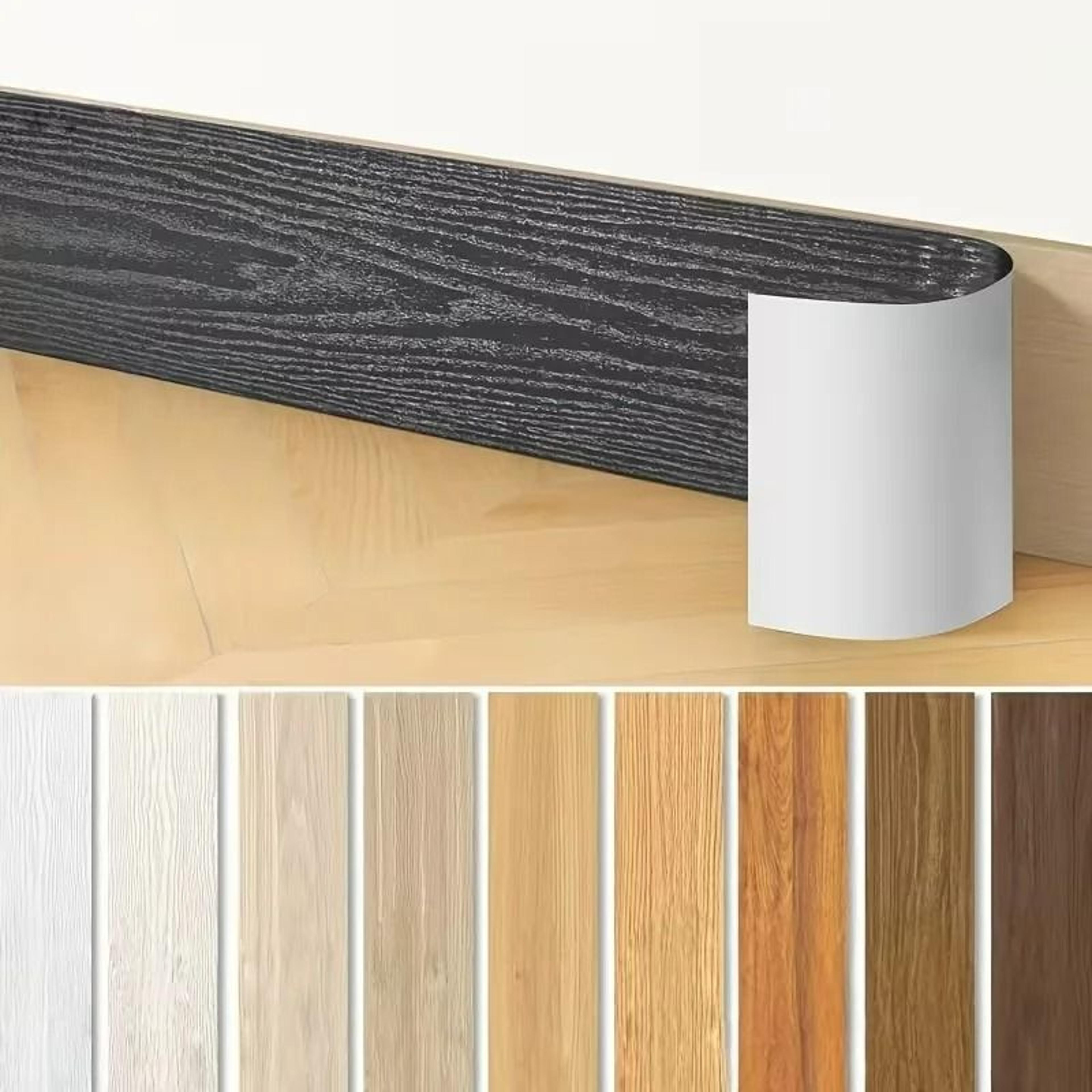 thickened wood grain skirting line wall sticker roll