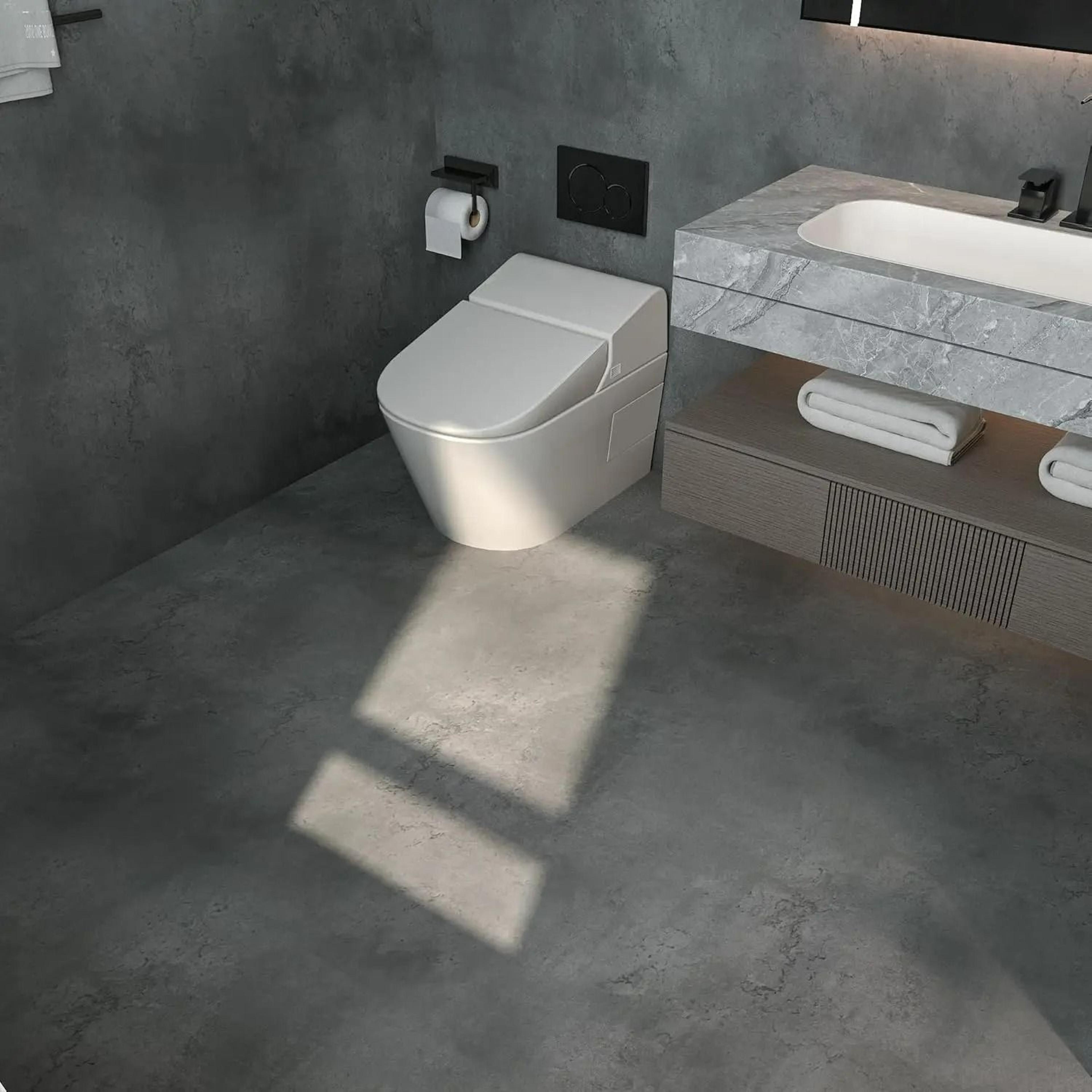 cement grey thickened self-adhesive pvc floor & wall wallpaper