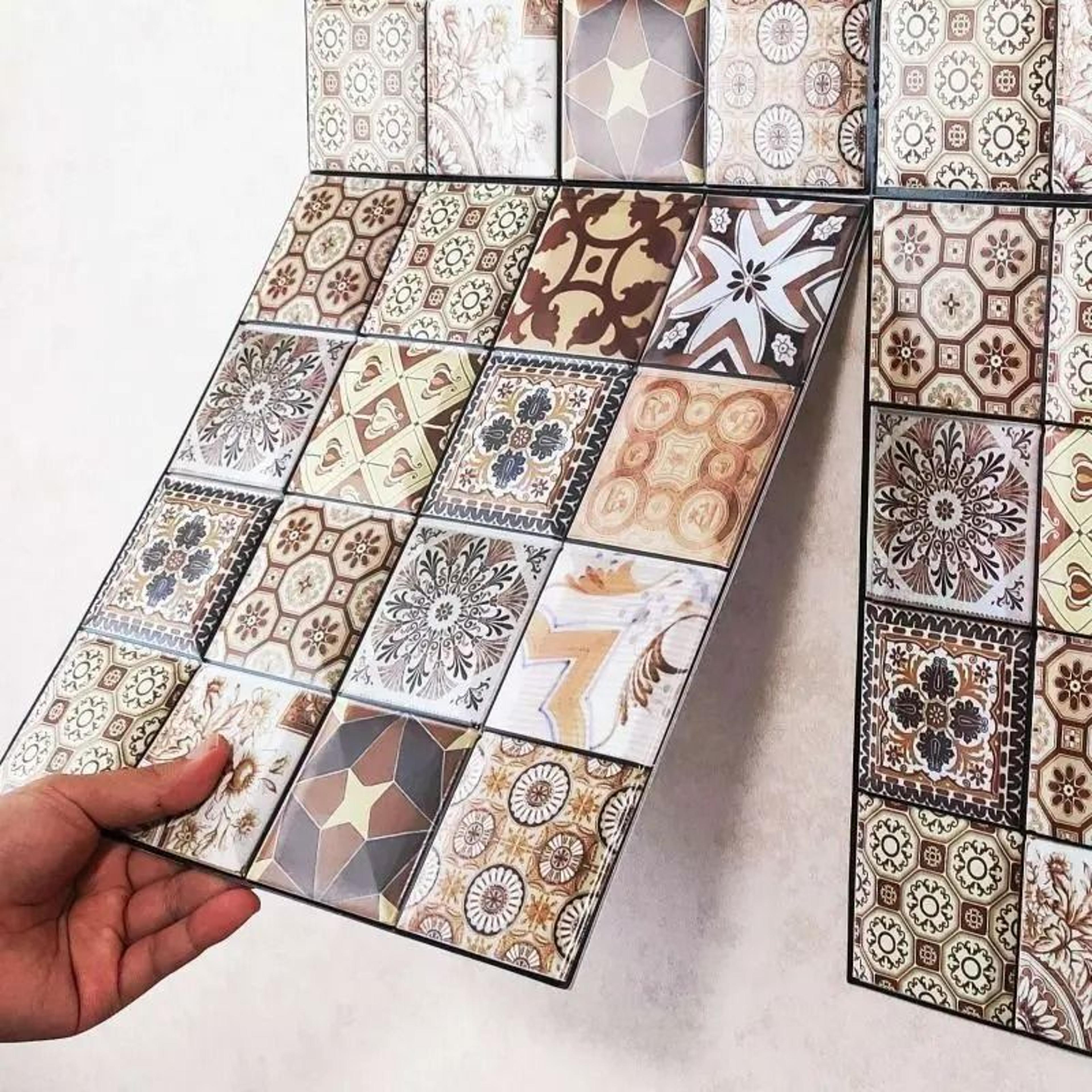 5-pack retro 3d self-adhesive subway tile wall panels