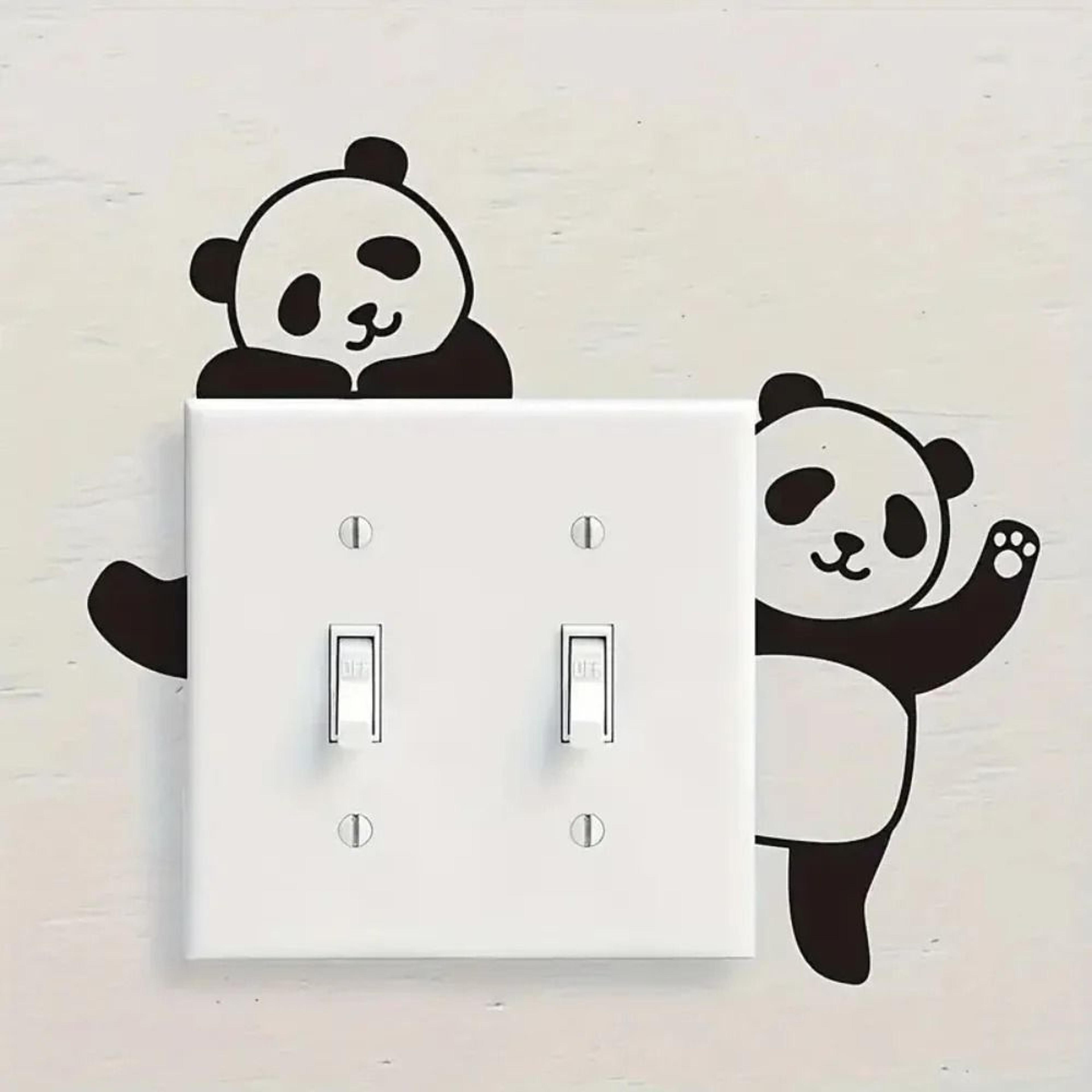 panda animal vinyl wall & light switch sticker set