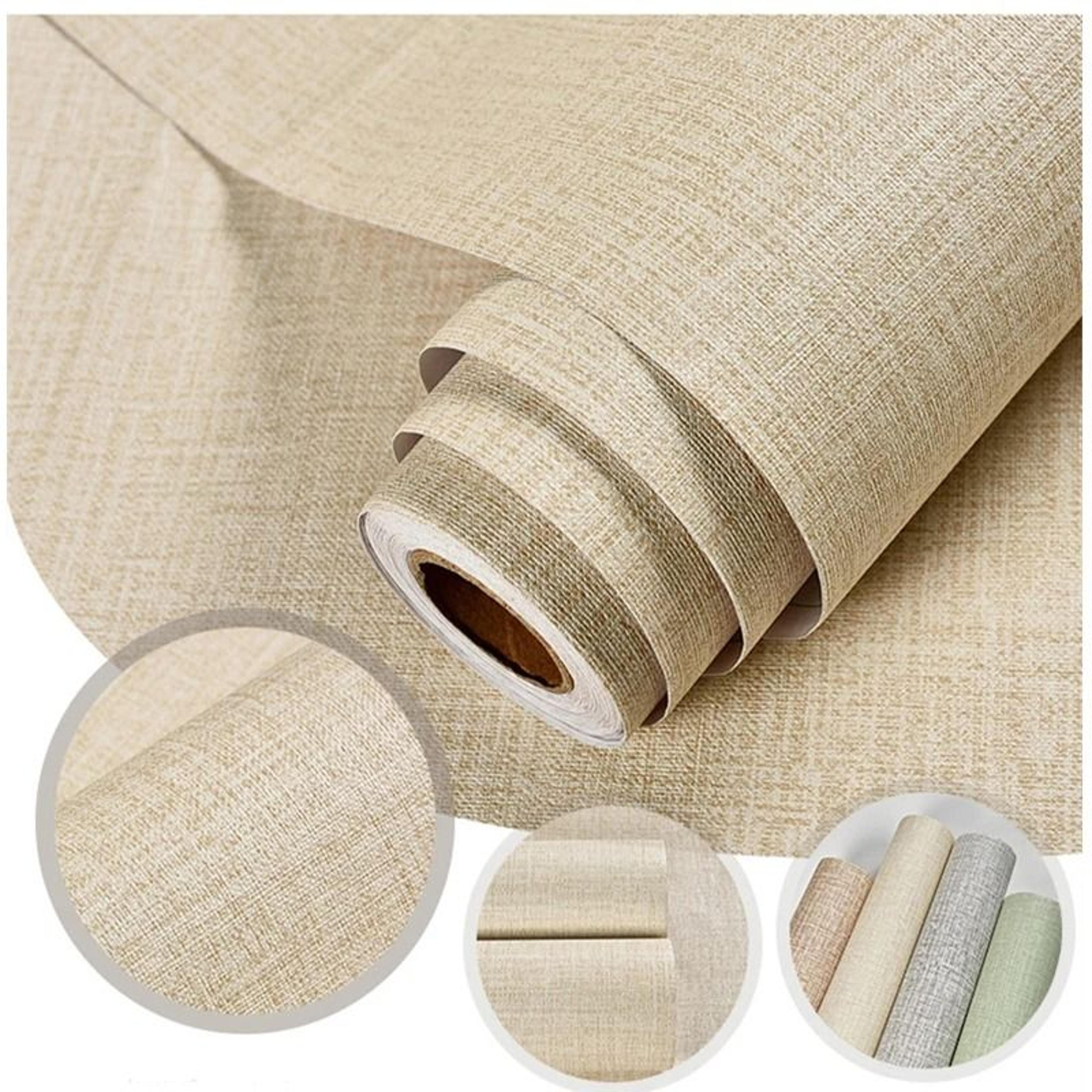 waterproof solid color linen textured self-adhesive wallpaper