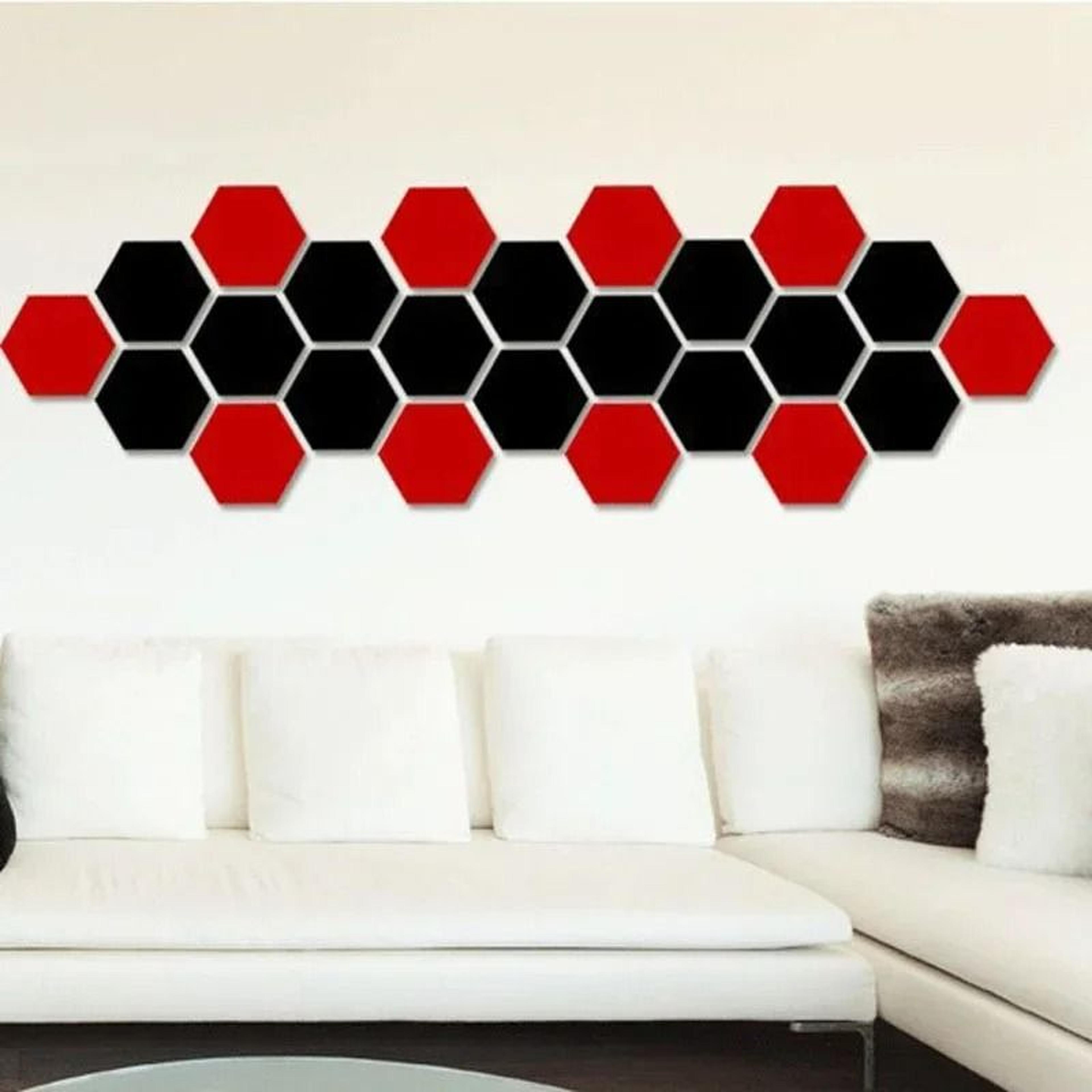 12-piece 3d acrylic mirror hexagonal wall sticker set