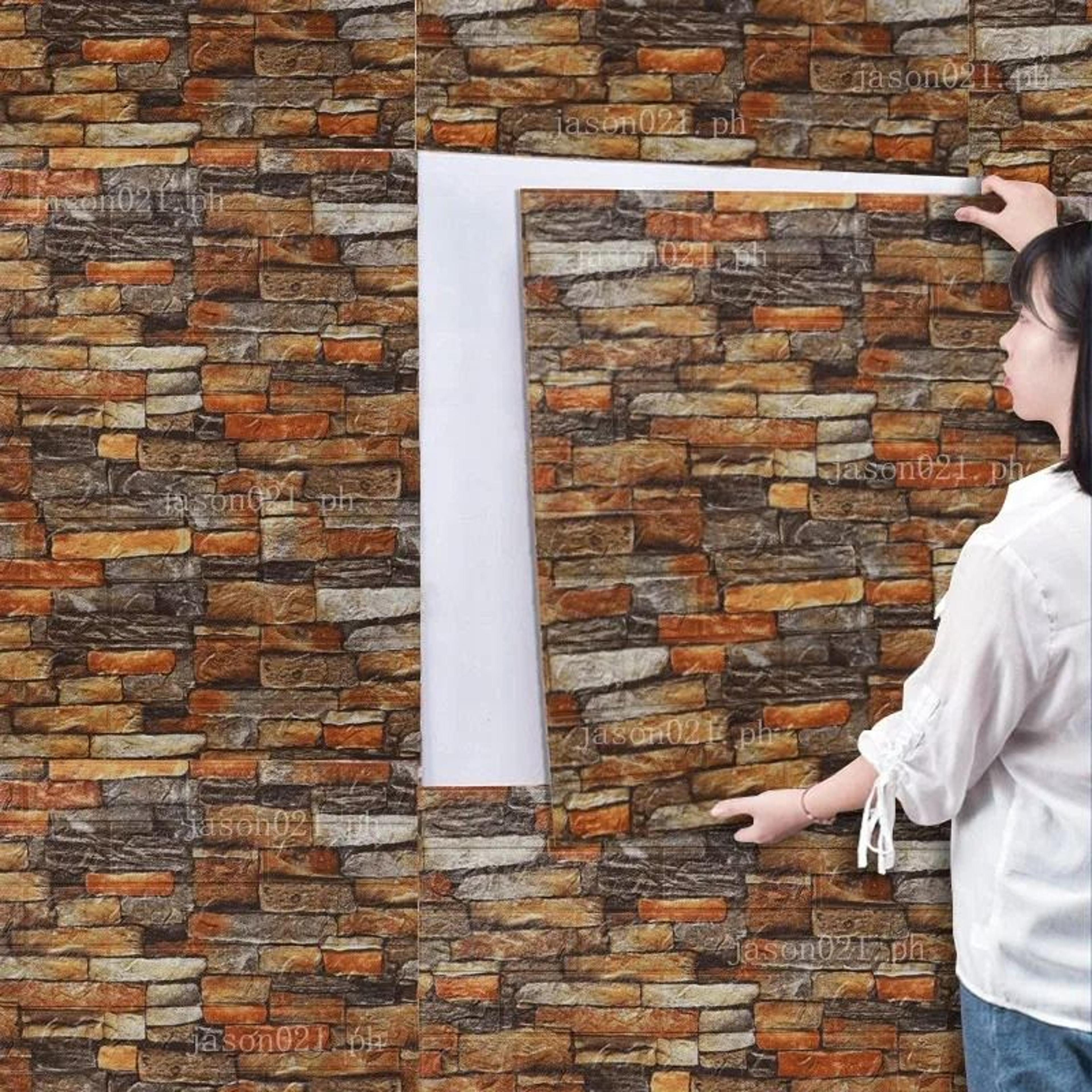 10-piece 3d self-adhesive brick foam wall panel set