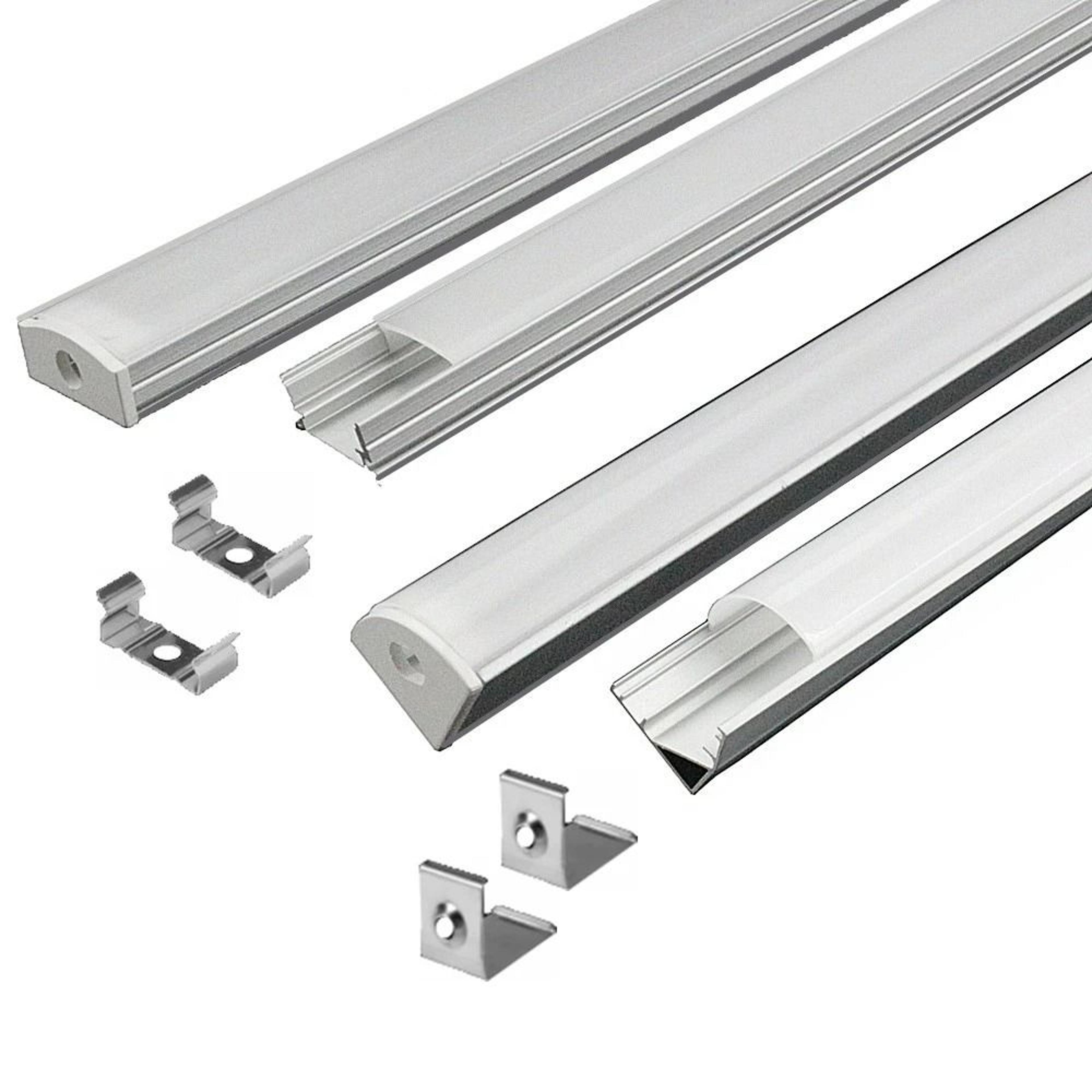 10-piece aluminum led strip light channel profile kit