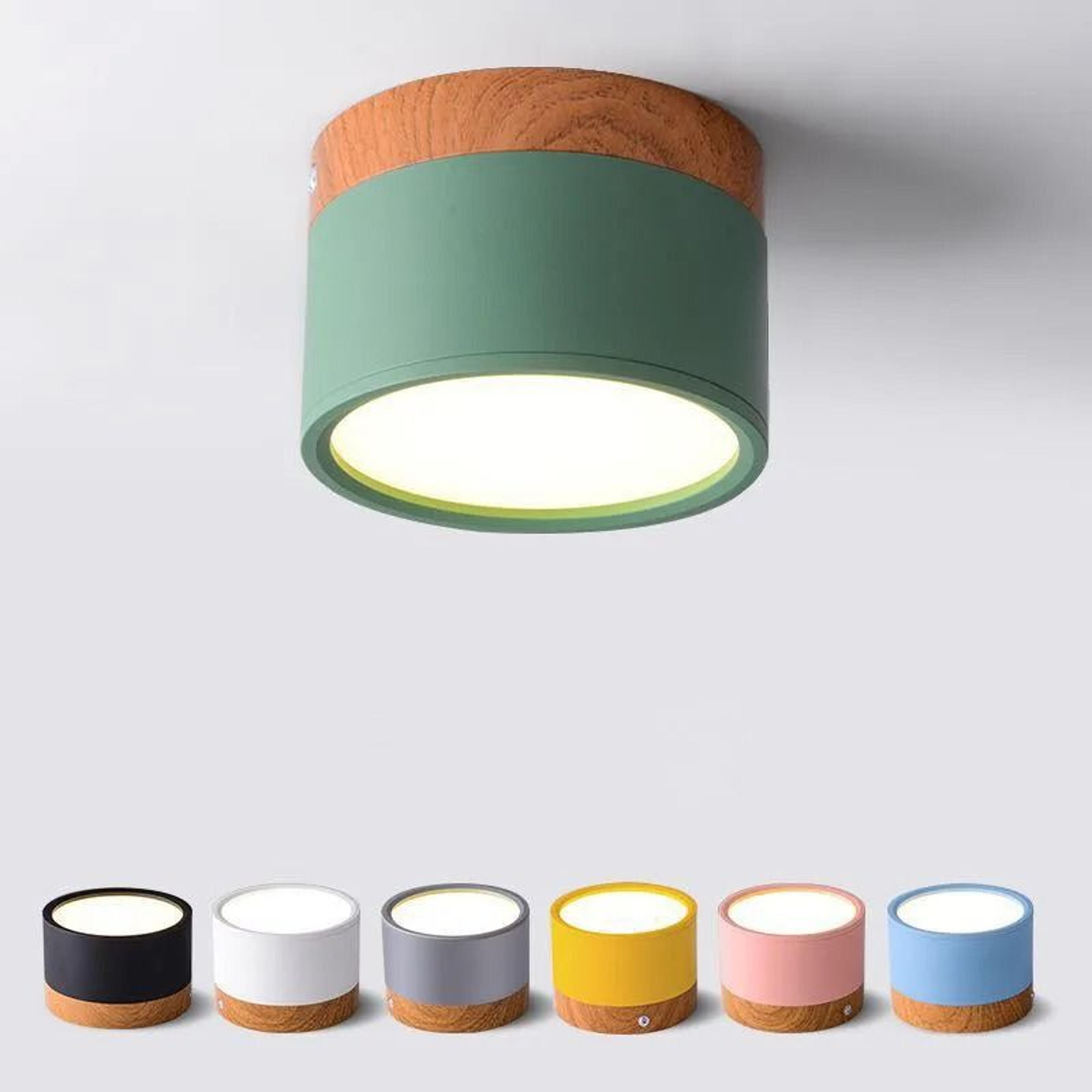 modern nordic wood surface-mounted led ceiling spotlight