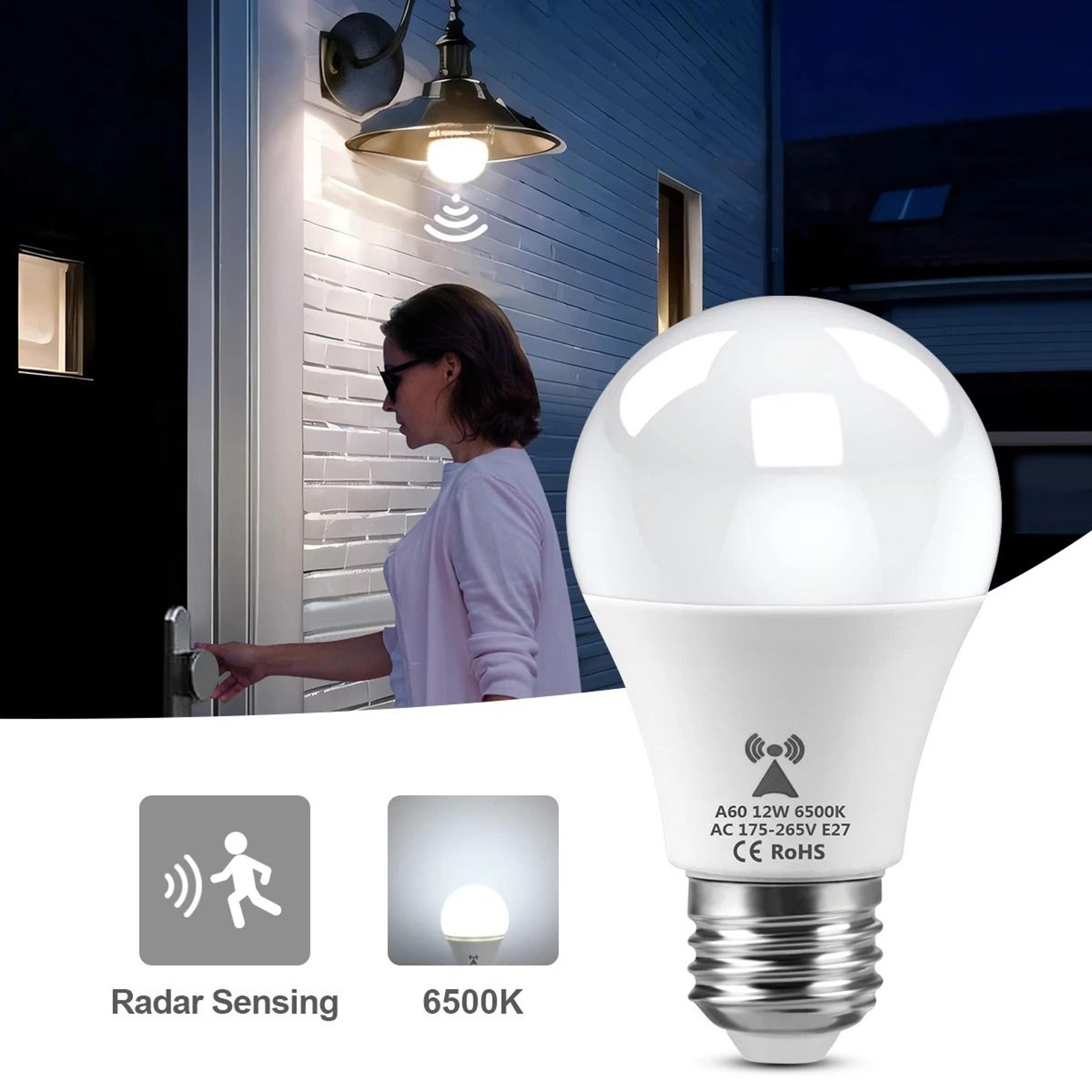 e27 12w radar motion sensor led globe light bulb