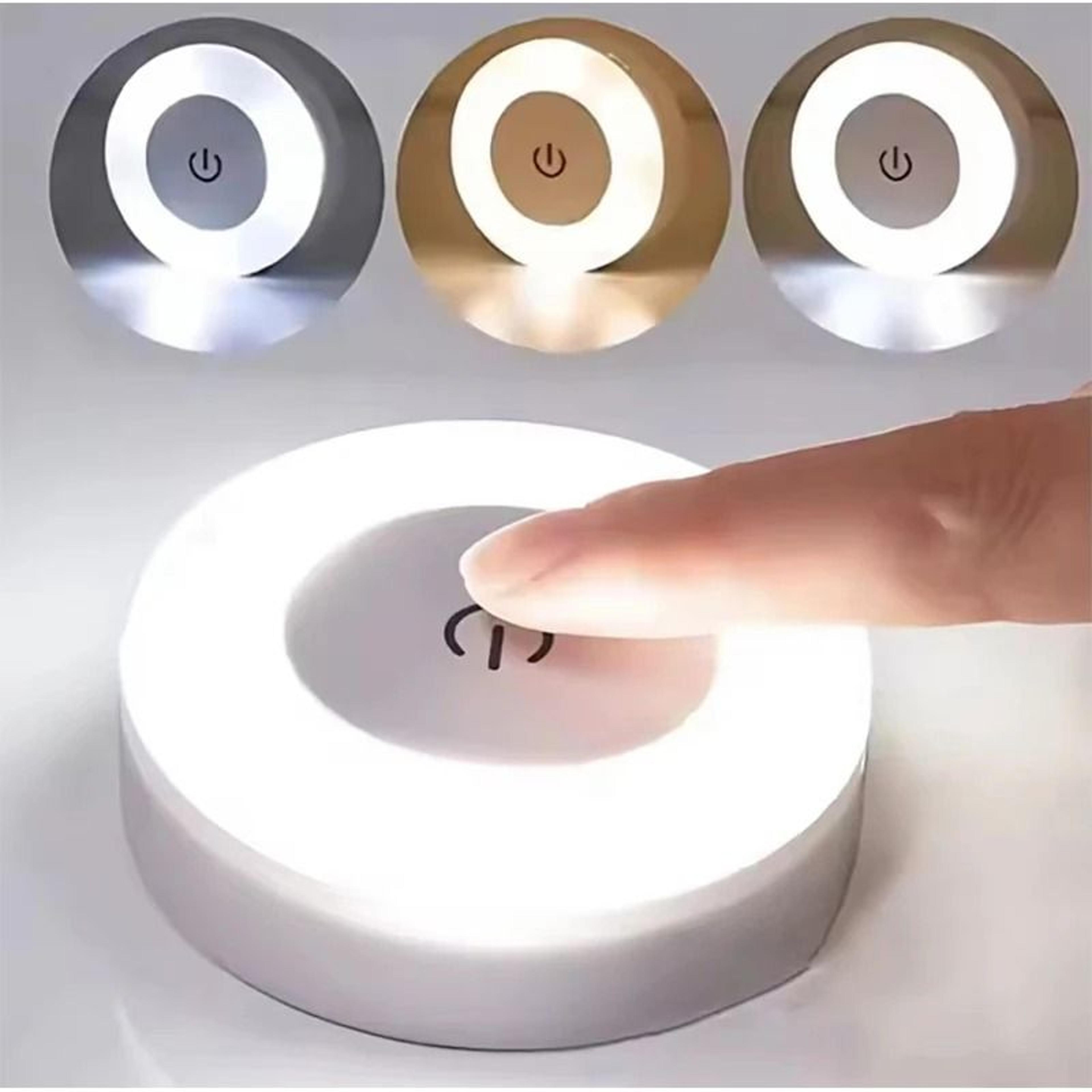 rechargeable 3-color dimmable led touch puck light