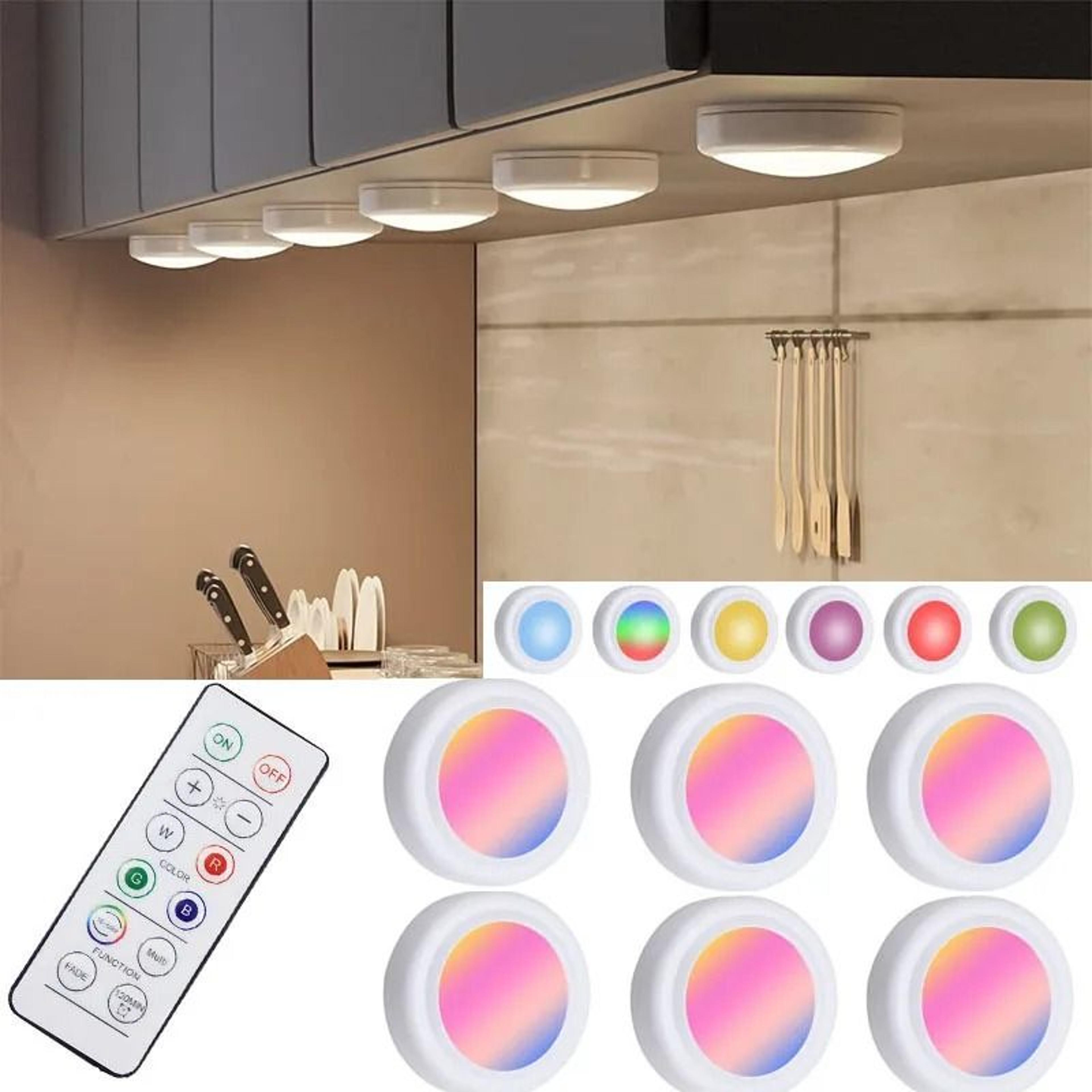 wireless 16-color rgbw led puck lights with remote control