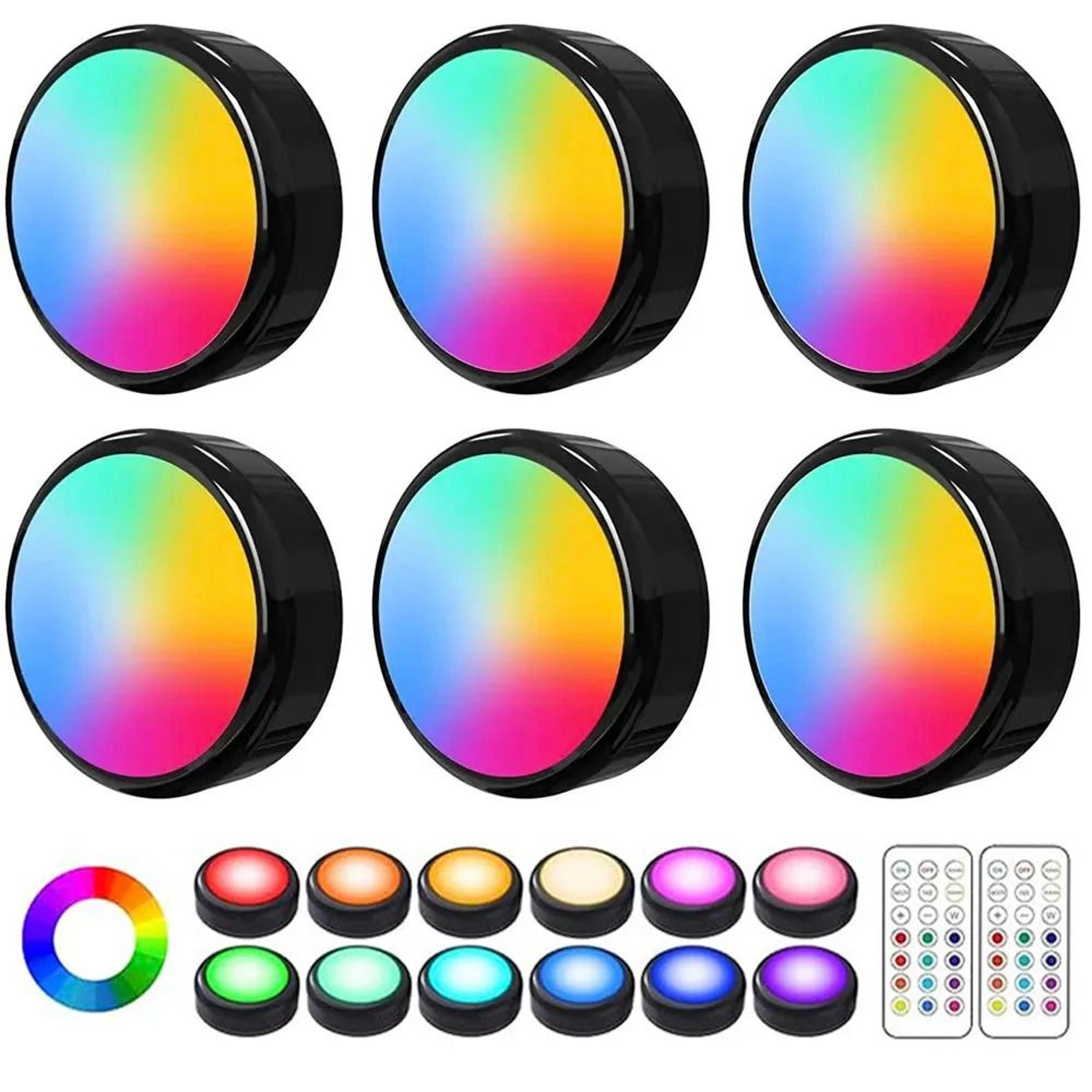 wireless rgbw led puck lights with remote control